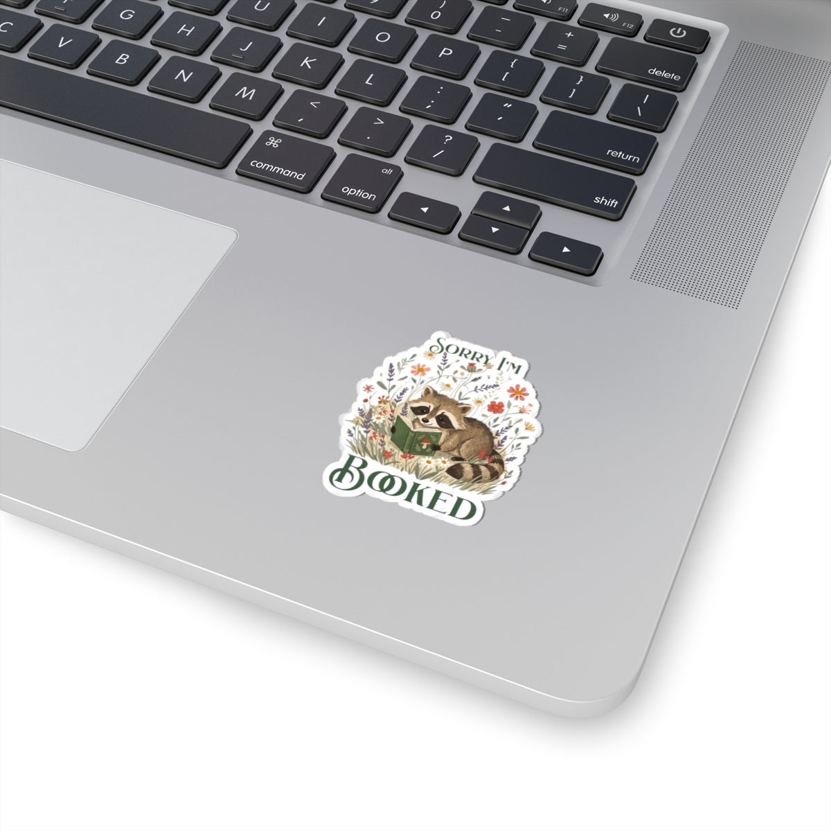 Sorry Im Booked Raccoon Sticker | Kiss-Cut Reading Decal