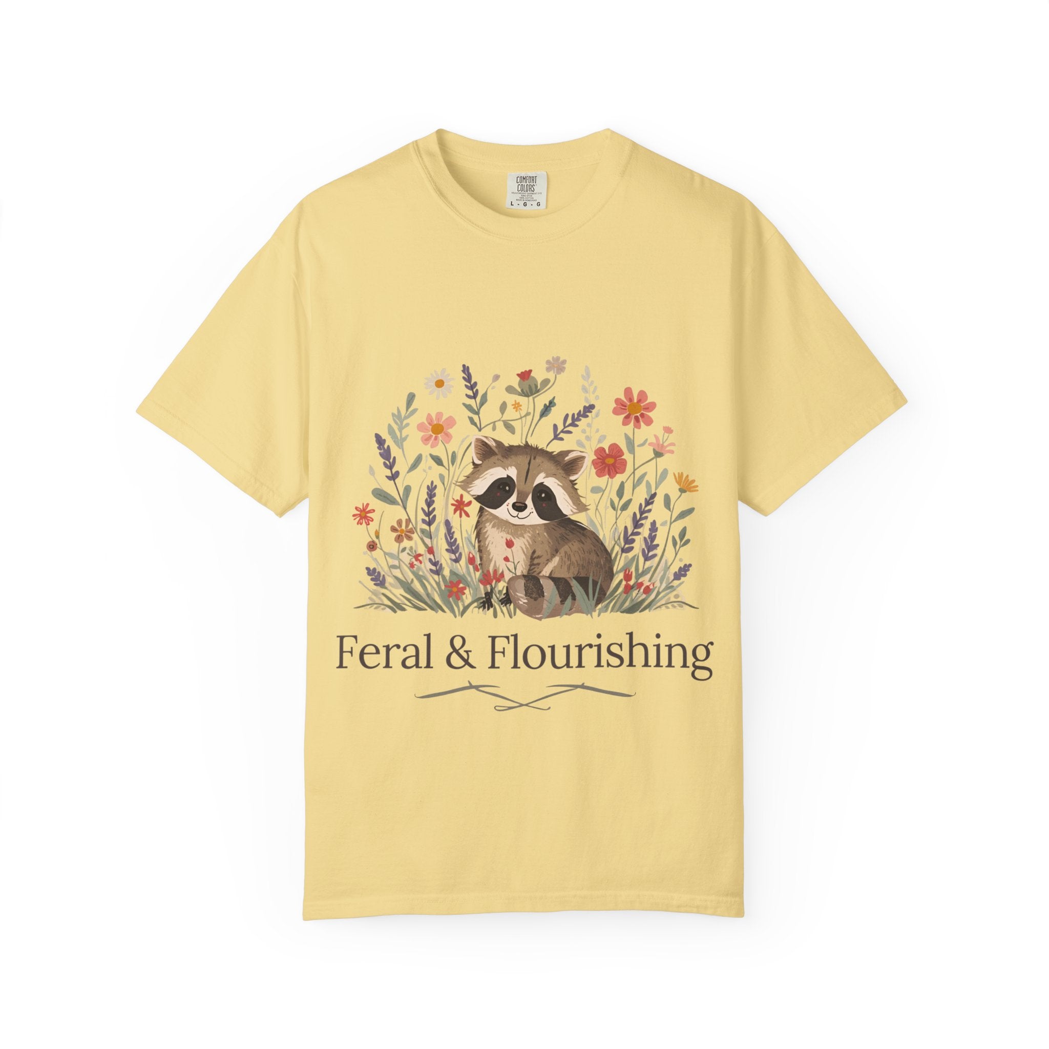 Feral & Flourishing Raccoon T-Shirt | Floral Woodland Animal Tee