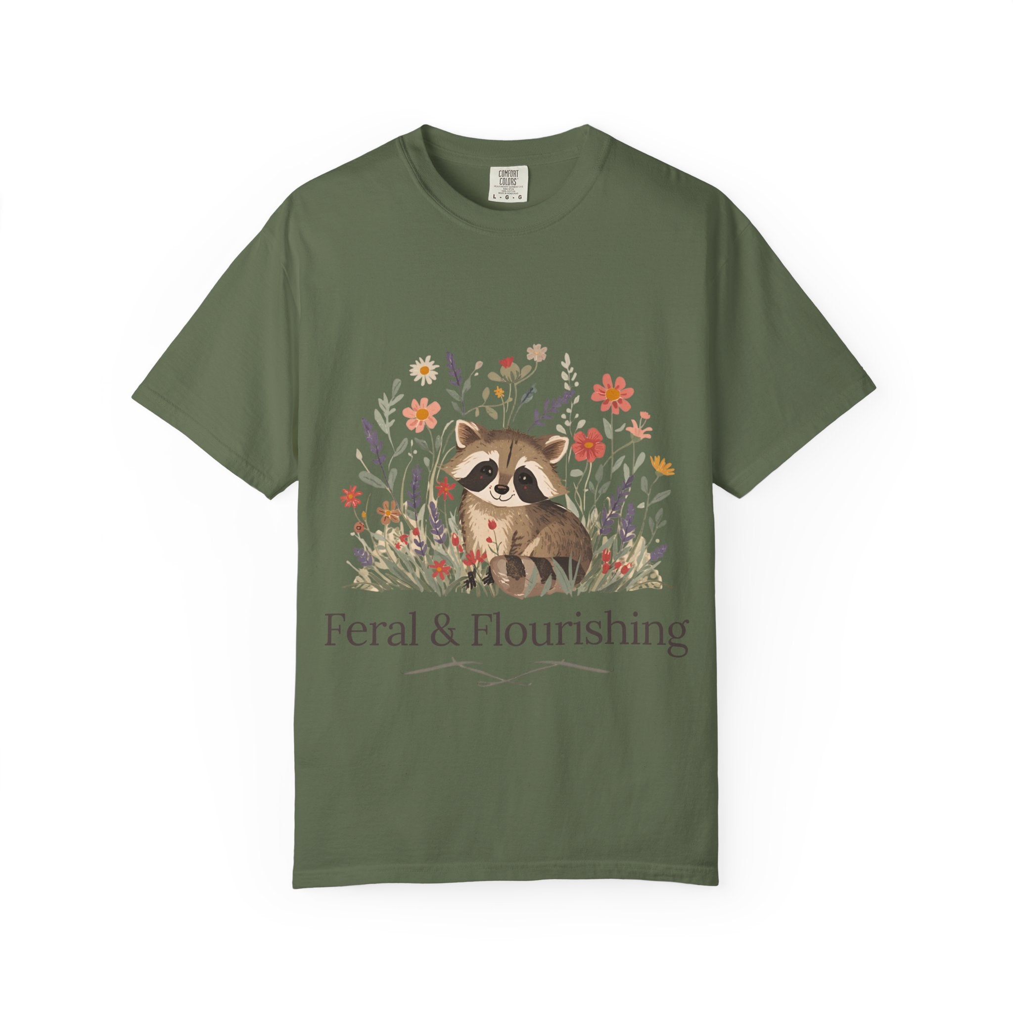 Feral & Flourishing Raccoon T-Shirt | Floral Woodland Animal Tee