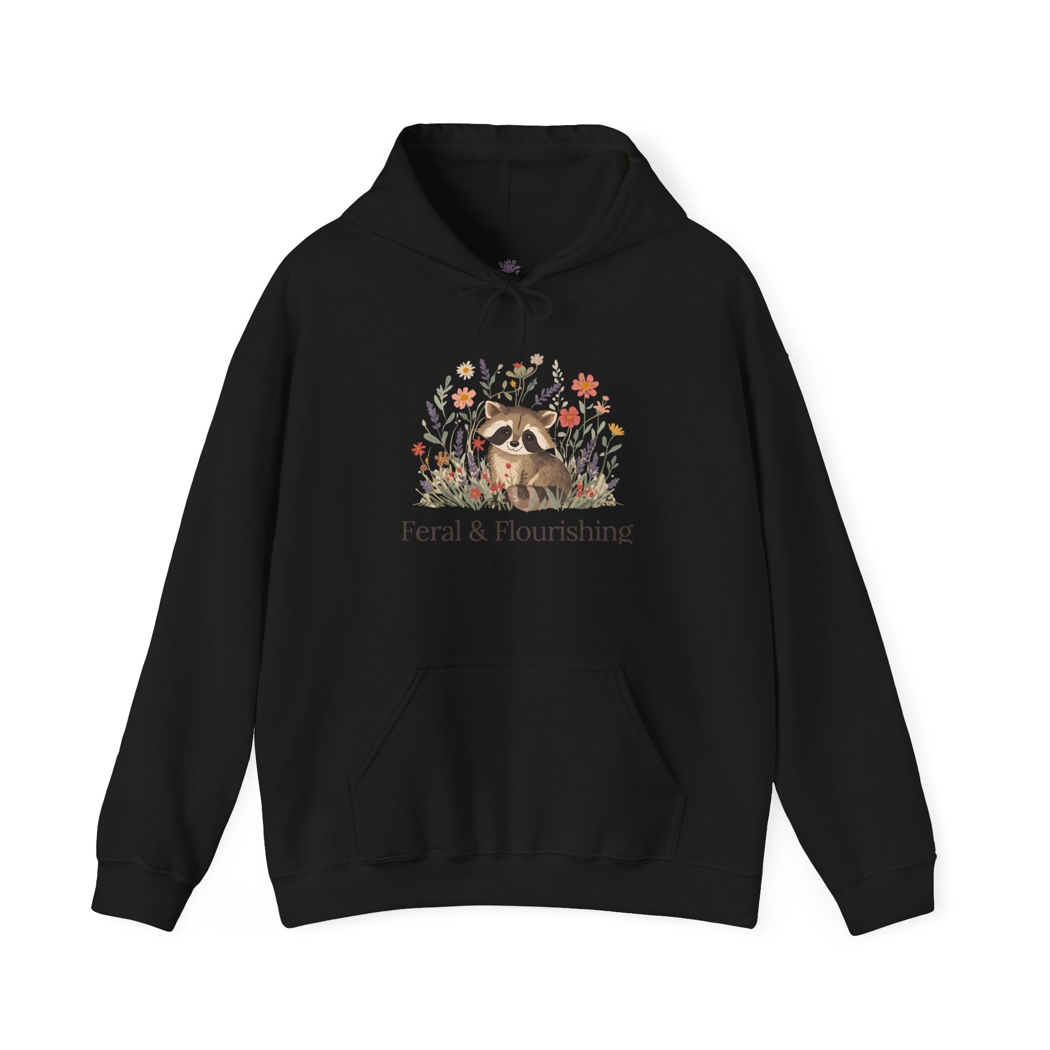 Raccoon Floral "Feral & Flourishing" Hoodie