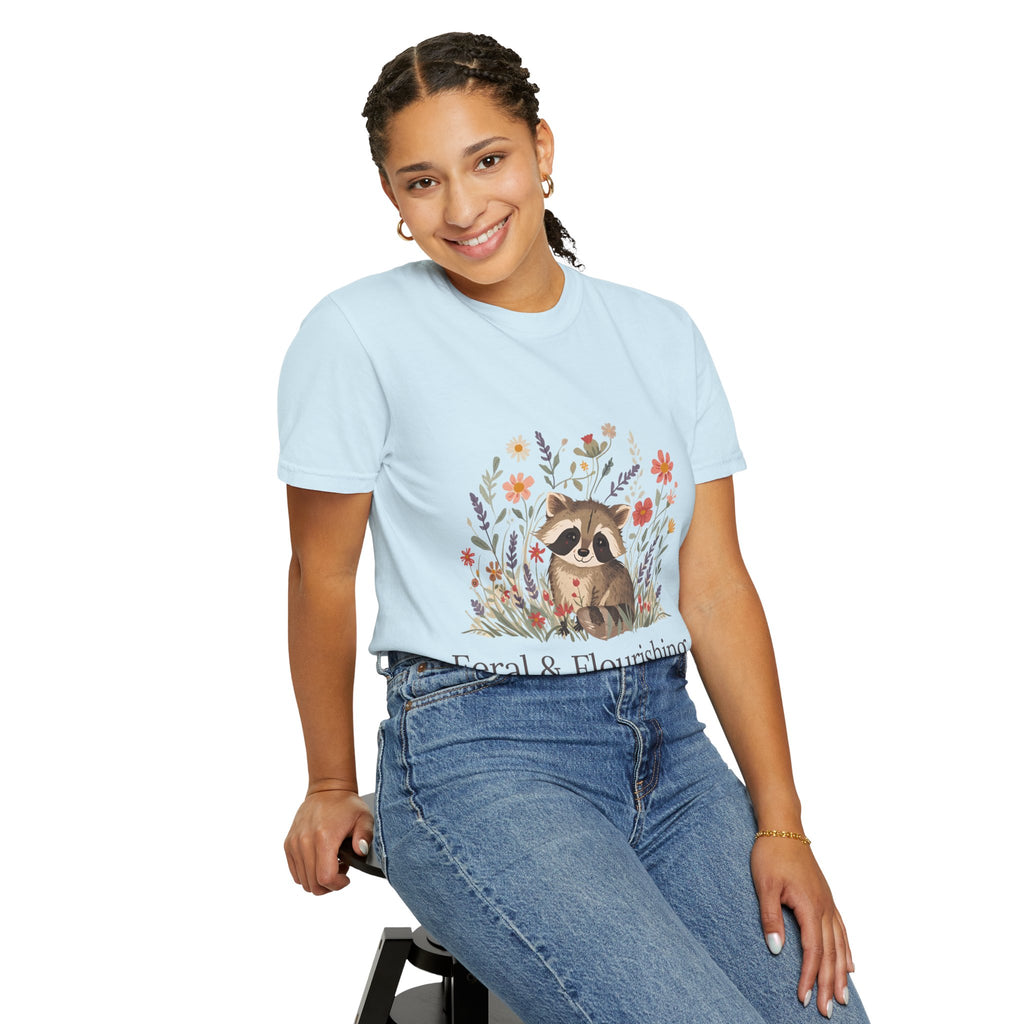 Feral & Flourishing Raccoon T-Shirt | Floral Woodland Animal Tee