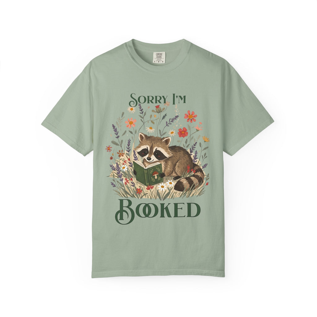 Sorry I'm Booked Racoon Reading T-shirt | Cute Book Lover Tee
