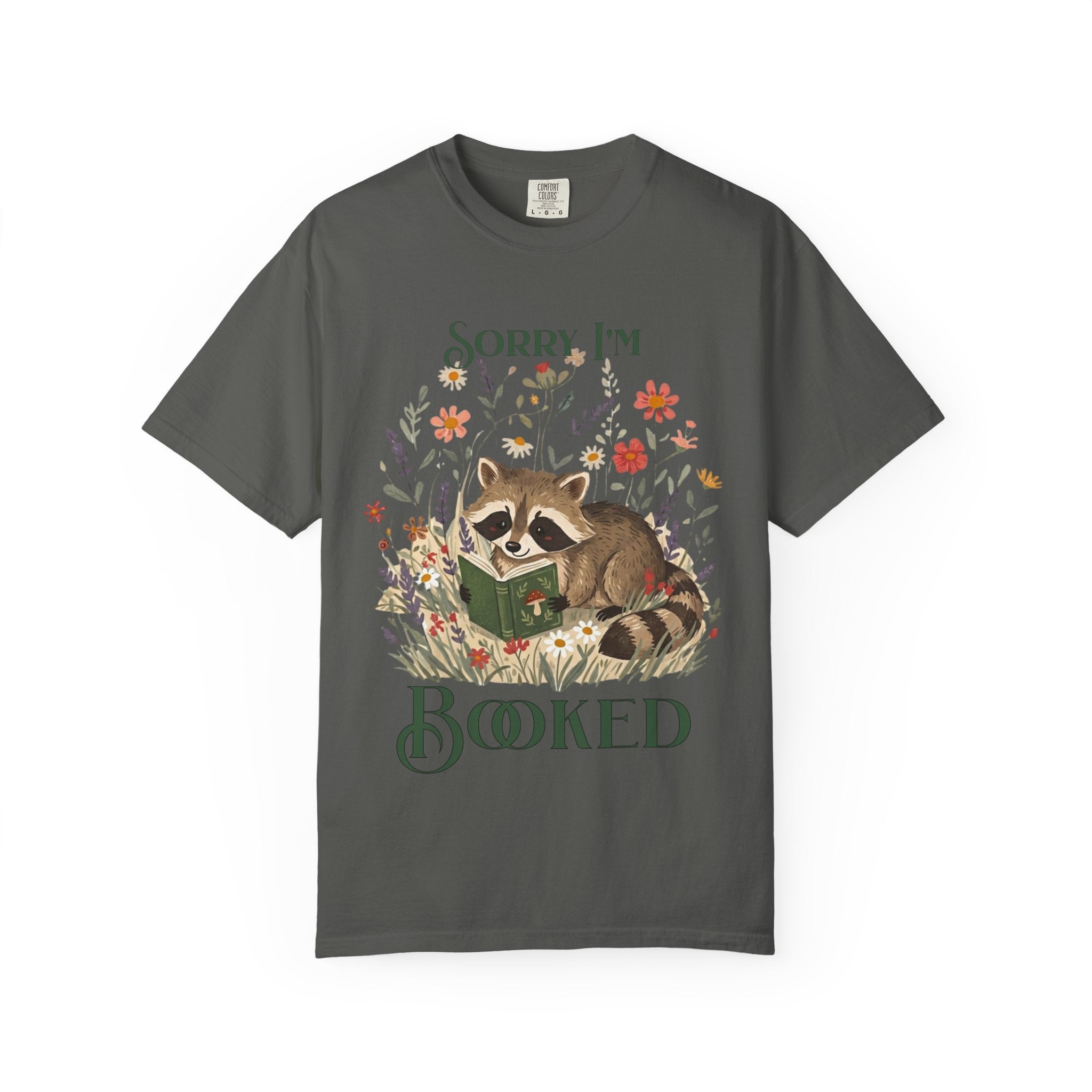 Sorry I'm Booked Racoon Reading T-shirt | Cute Book Lover Tee