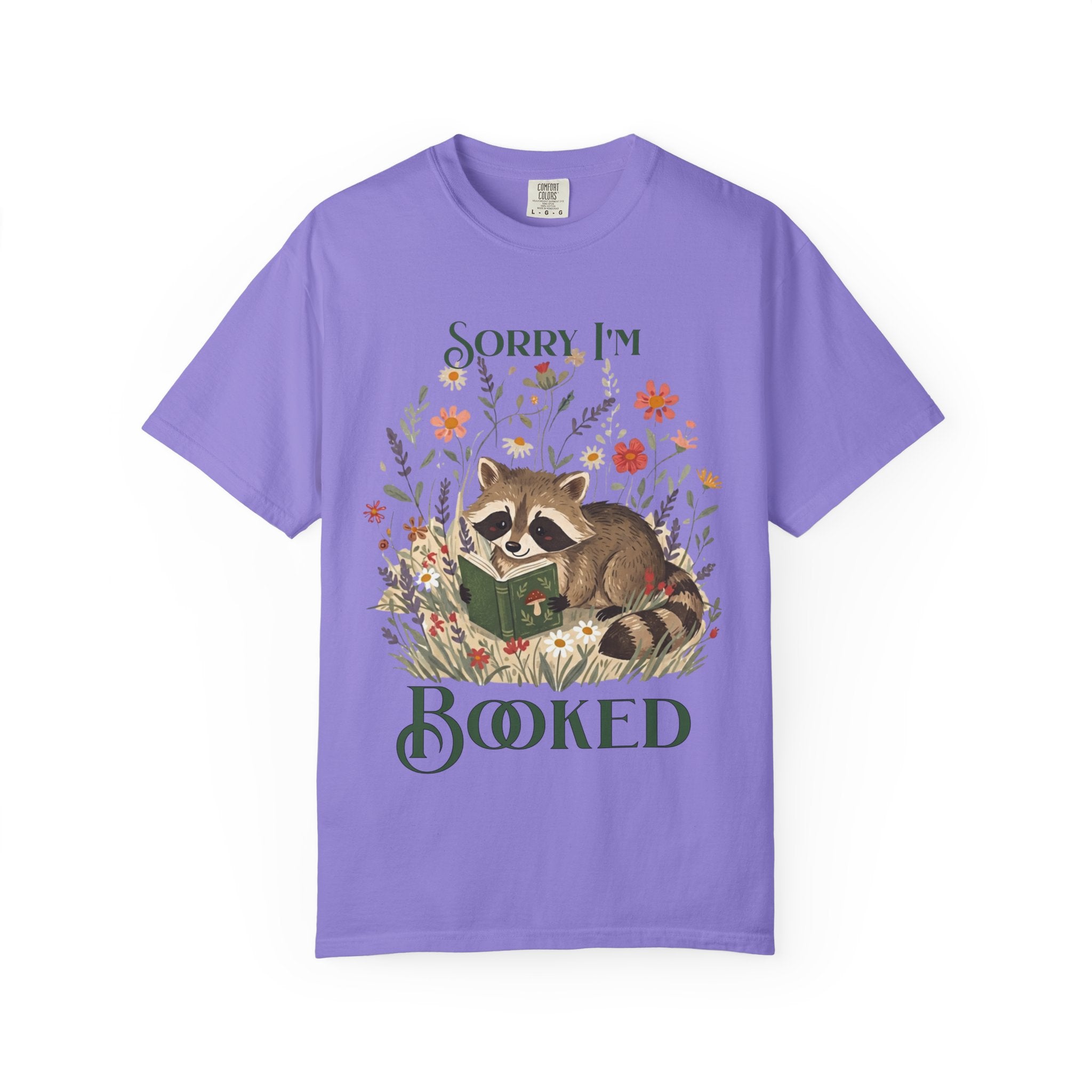 Sorry I'm Booked Racoon Reading T-shirt | Cute Book Lover Tee