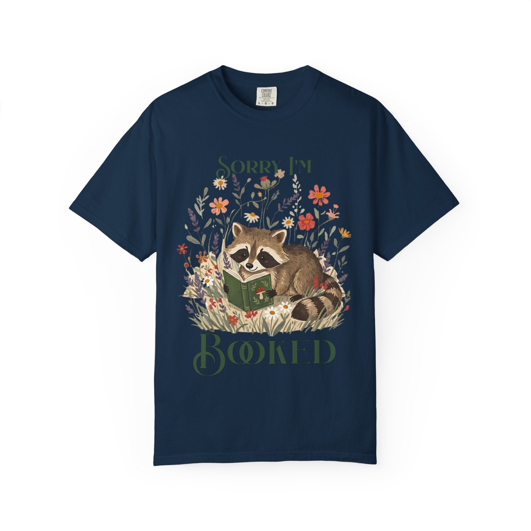 Sorry I'm Booked Racoon Reading T-shirt | Cute Book Lover Tee