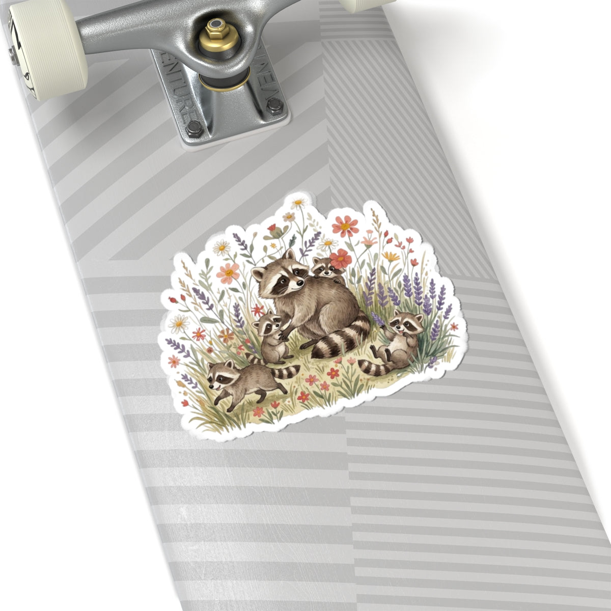 Mama Raccoon Kiss-Cut Stickers | Floral Woodland Vinyl Sticker