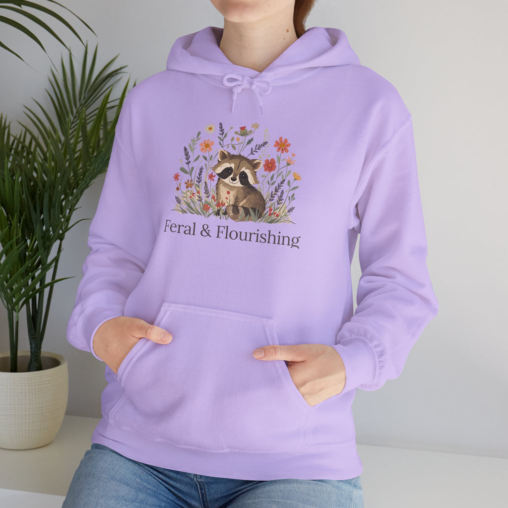 Raccoon Floral "Feral & Flourishing" Hoodie