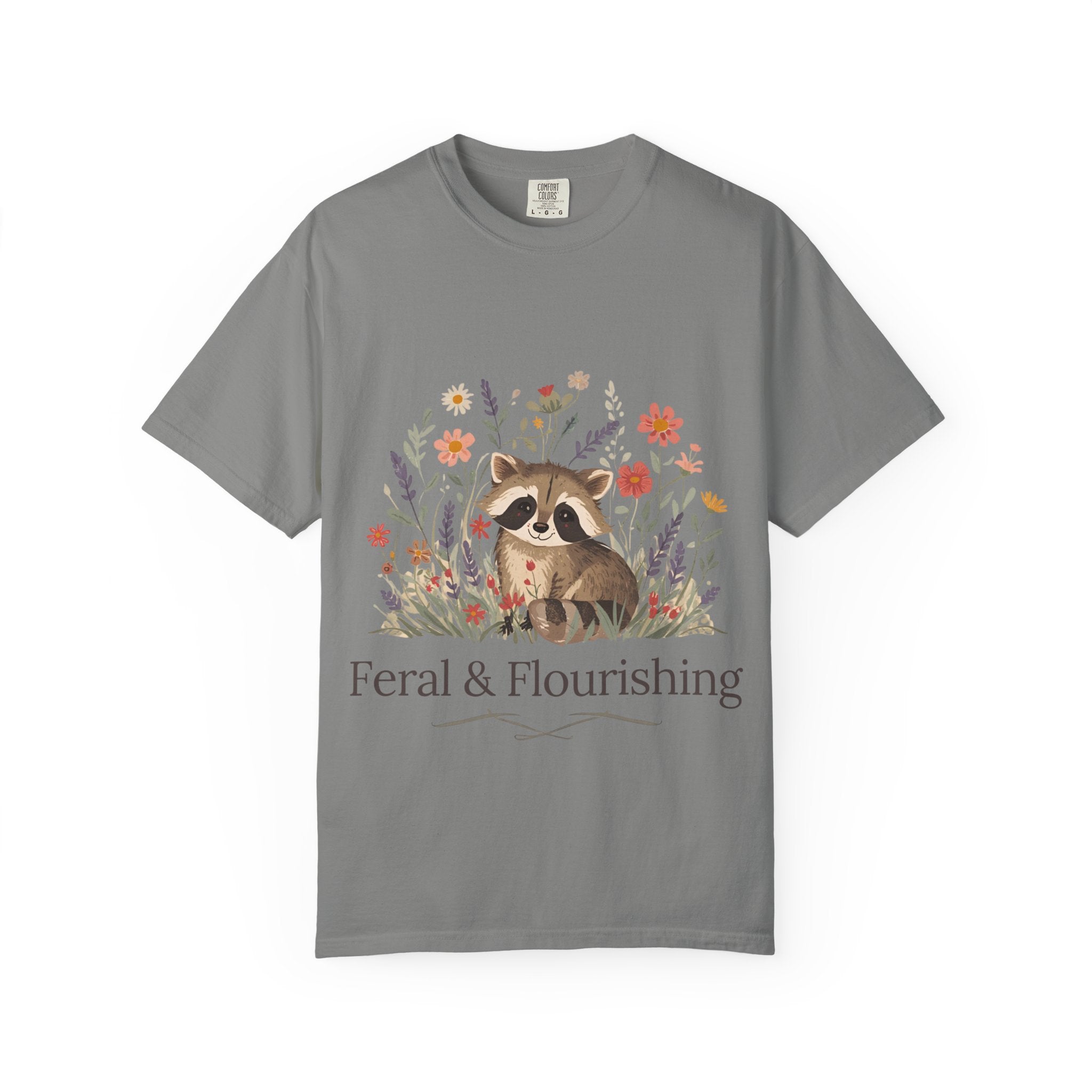 Feral & Flourishing Raccoon T-Shirt | Floral Woodland Animal Tee