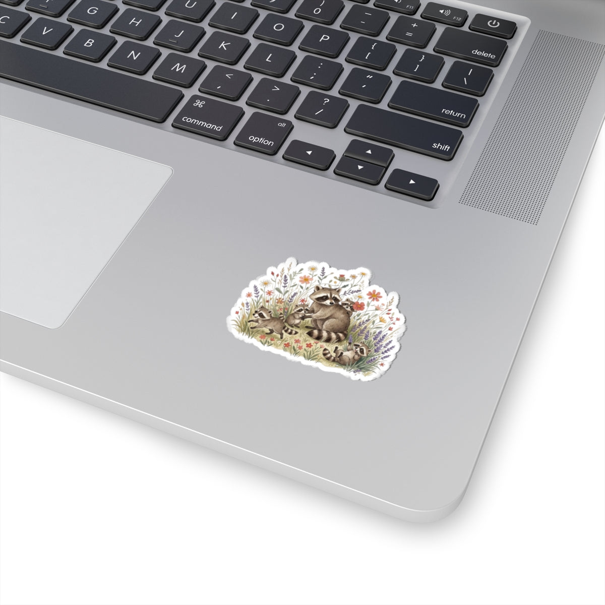 Mama Raccoon Kiss-Cut Stickers | Floral Woodland Vinyl Sticker