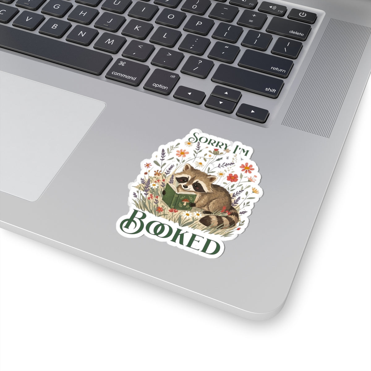 Sorry Im Booked Raccoon Sticker | Kiss-Cut Reading Decal
