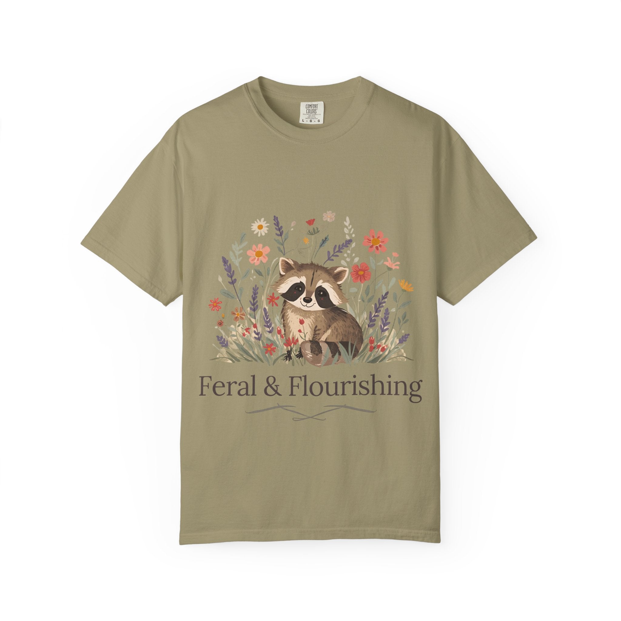 Feral & Flourishing Raccoon T-Shirt | Floral Woodland Animal Tee