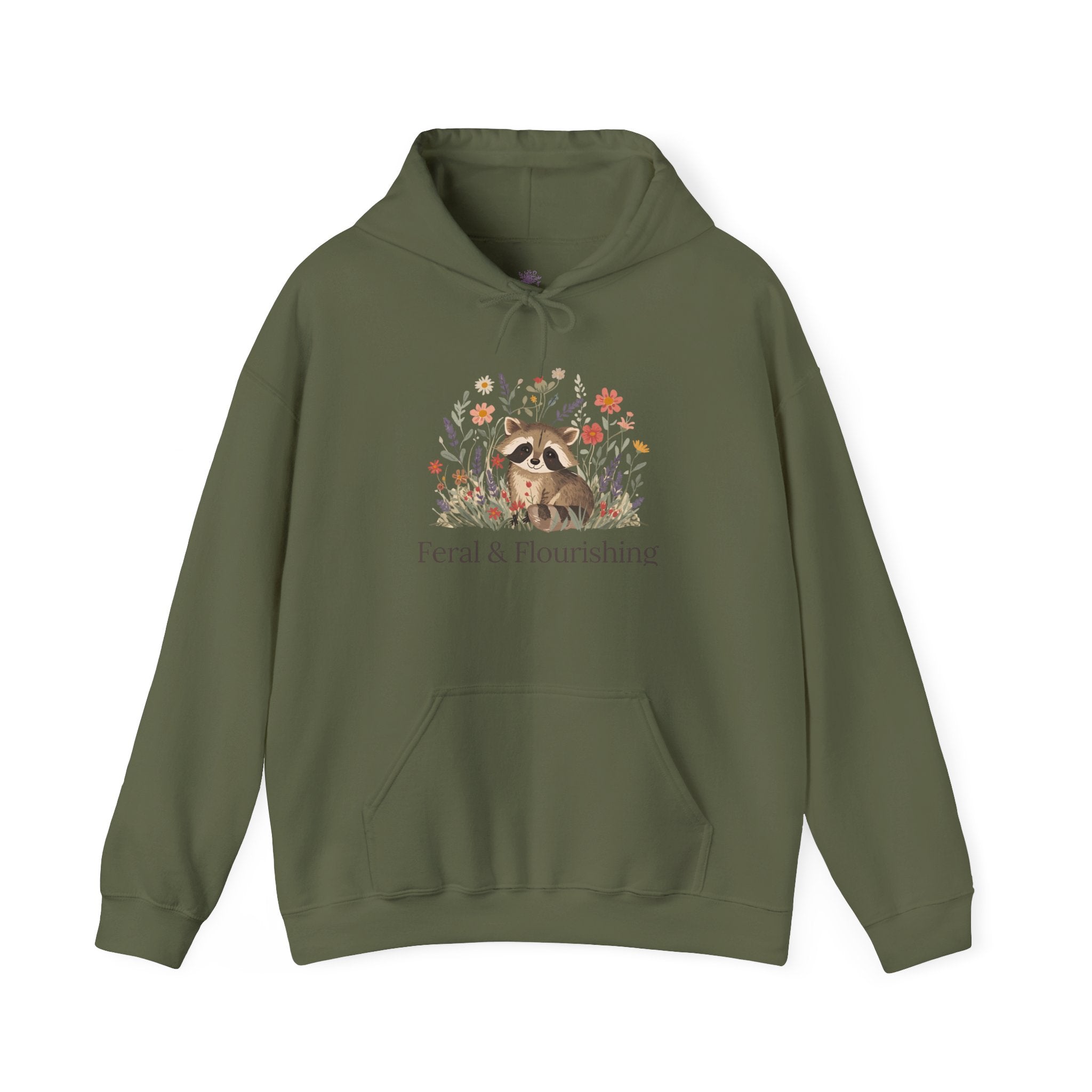 Raccoon Floral "Feral & Flourishing" Hoodie