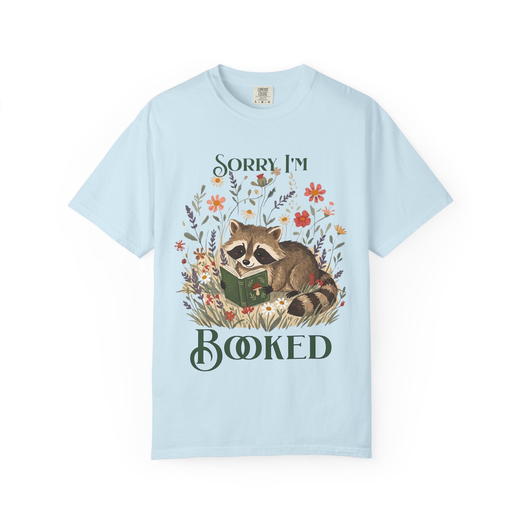 Sorry I'm Booked Racoon Reading T-shirt | Cute Book Lover Tee