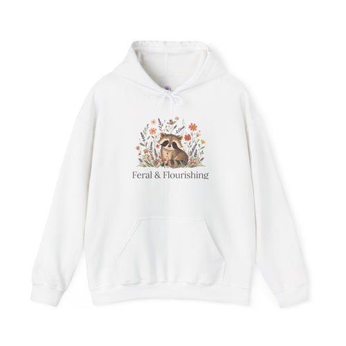 Raccoon Floral "Feral & Flourishing" Hoodie
