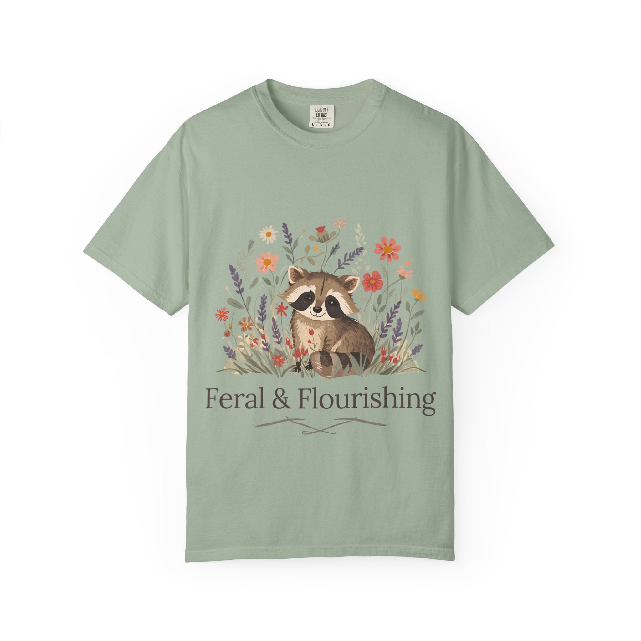 Feral & Flourishing Raccoon T-Shirt | Floral Woodland Animal Tee