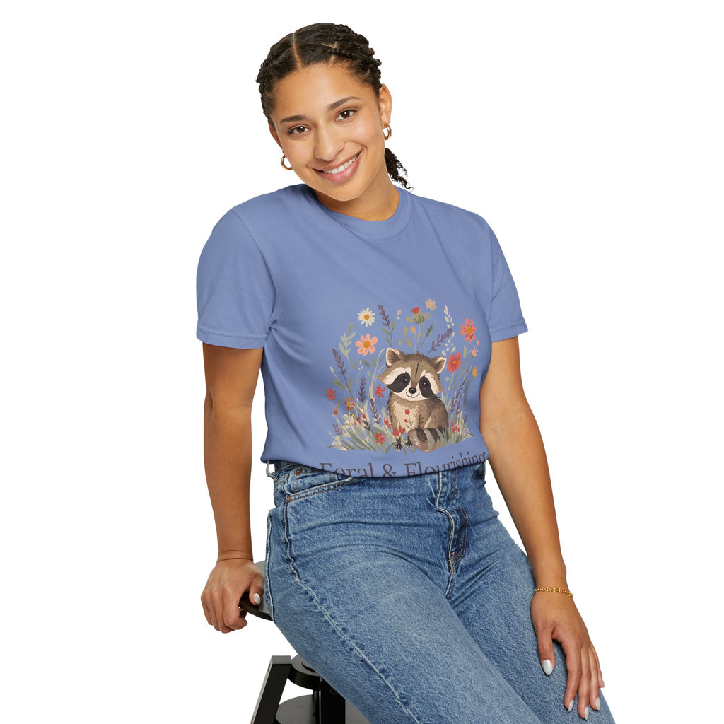 Feral & Flourishing Raccoon T-Shirt | Floral Woodland Animal Tee