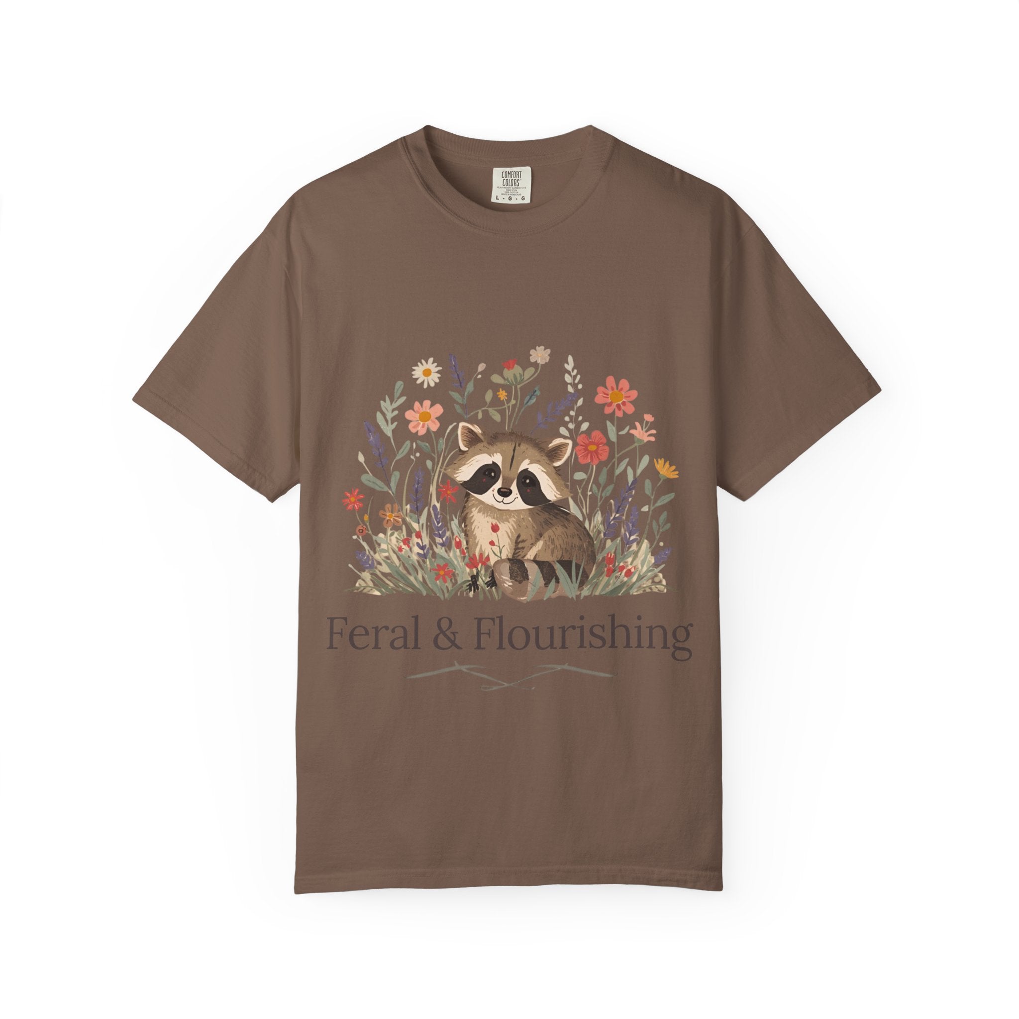 Feral & Flourishing Raccoon T-Shirt | Floral Woodland Animal Tee