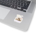 Feral By Nature raccoon floral sticker | Kiss-Cut Sticker