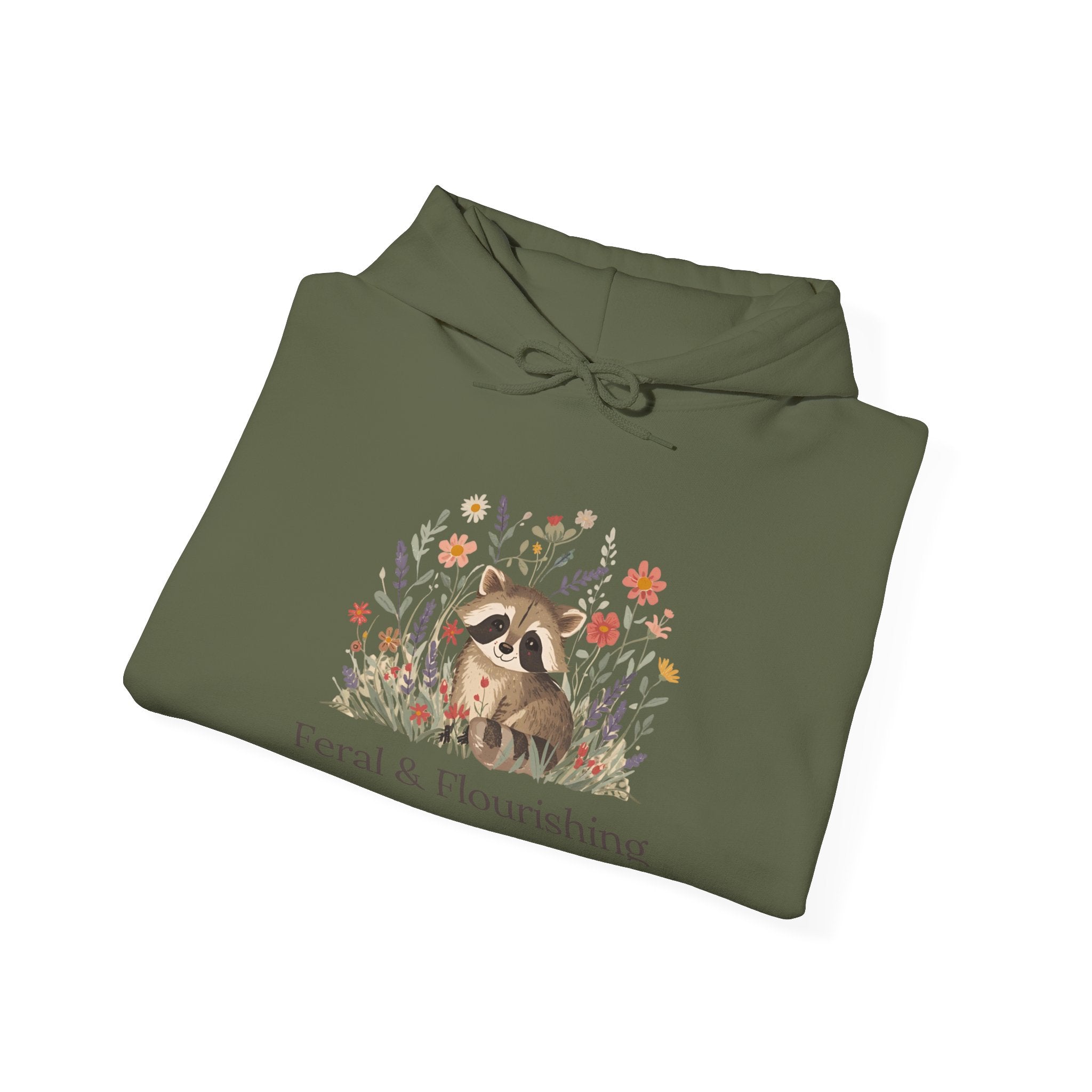 Raccoon Floral "Feral & Flourishing" Hoodie