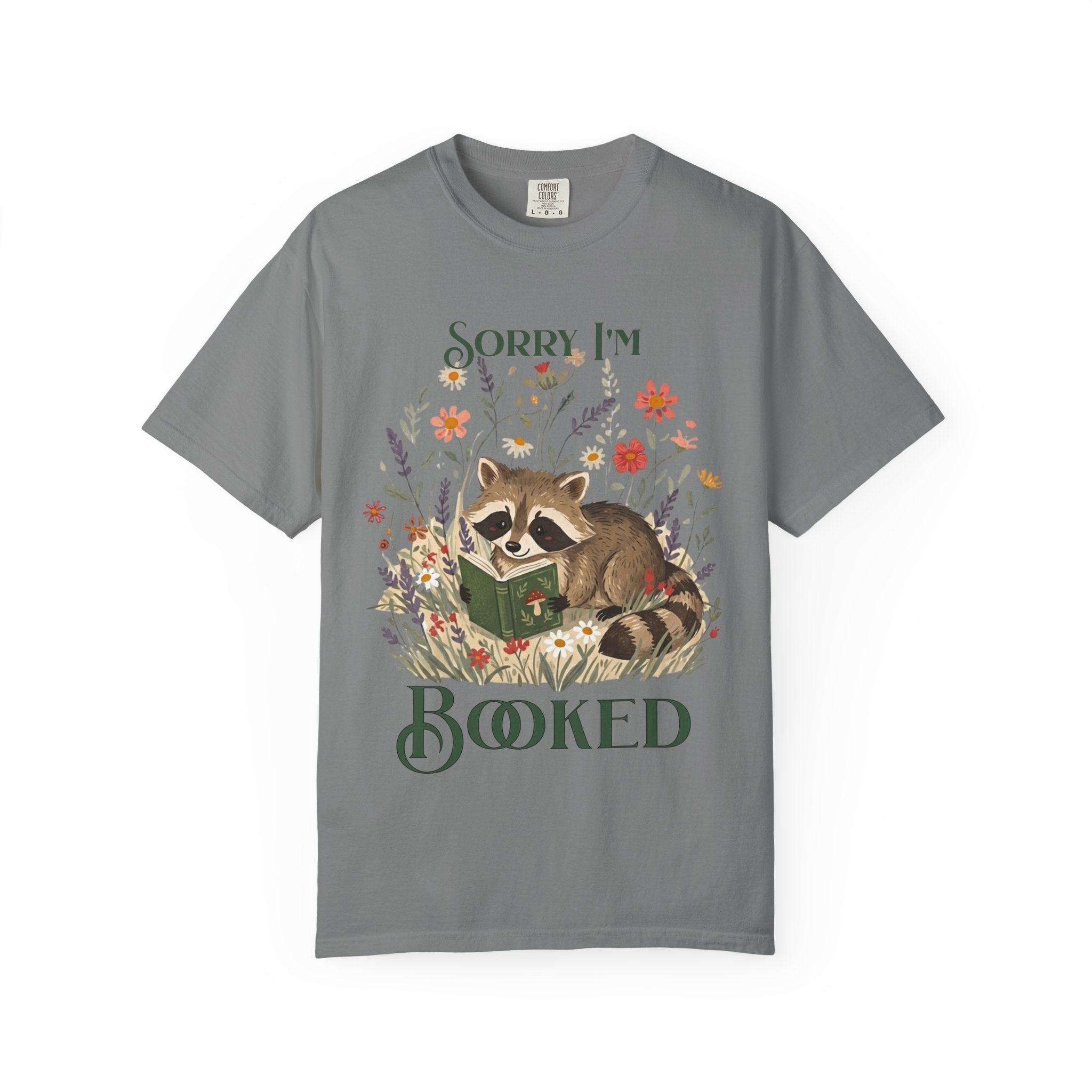Sorry I'm Booked Racoon Reading T-shirt | Cute Book Lover Tee