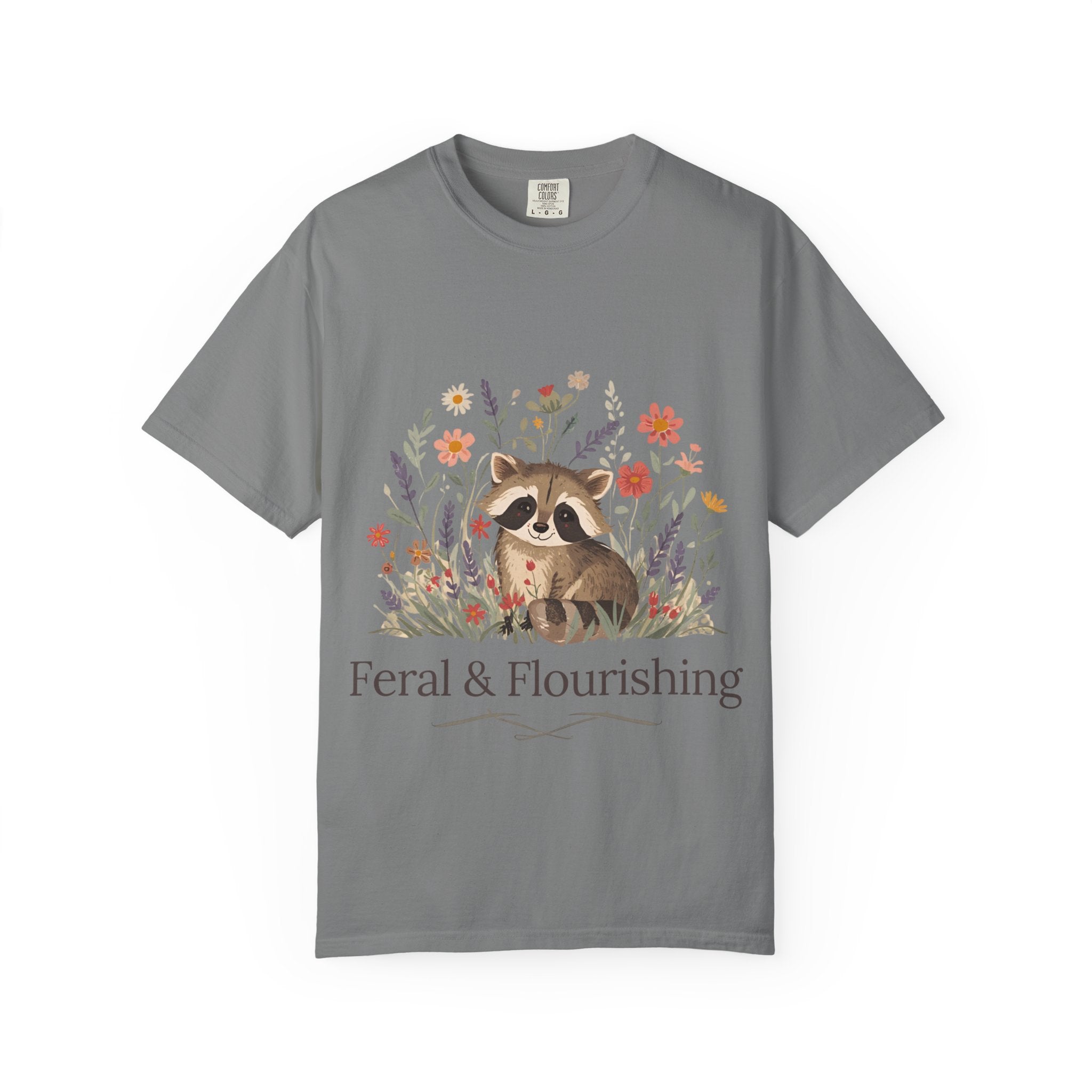 Feral & Flourishing Raccoon T-Shirt | Floral Woodland Animal Tee