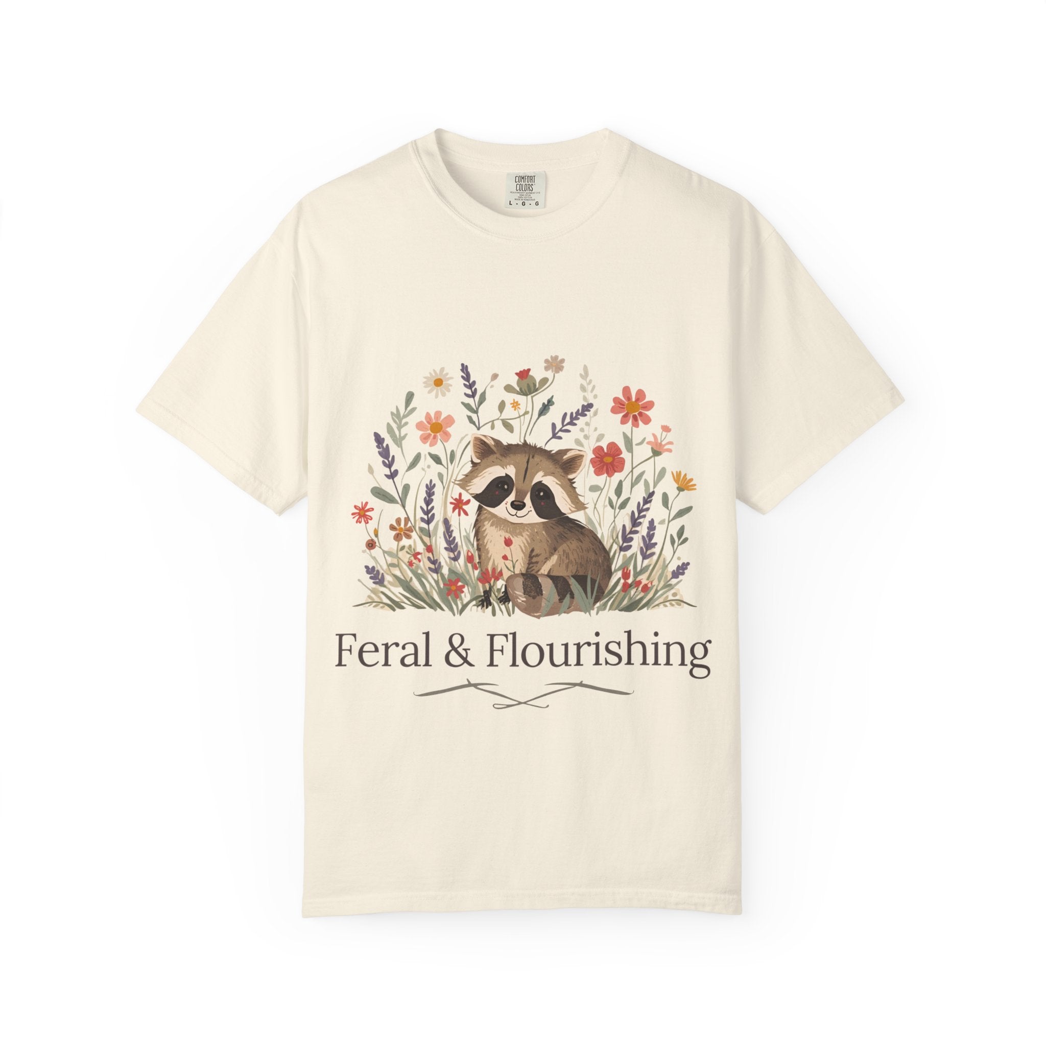 Feral & Flourishing Raccoon T-Shirt | Floral Woodland Animal Tee