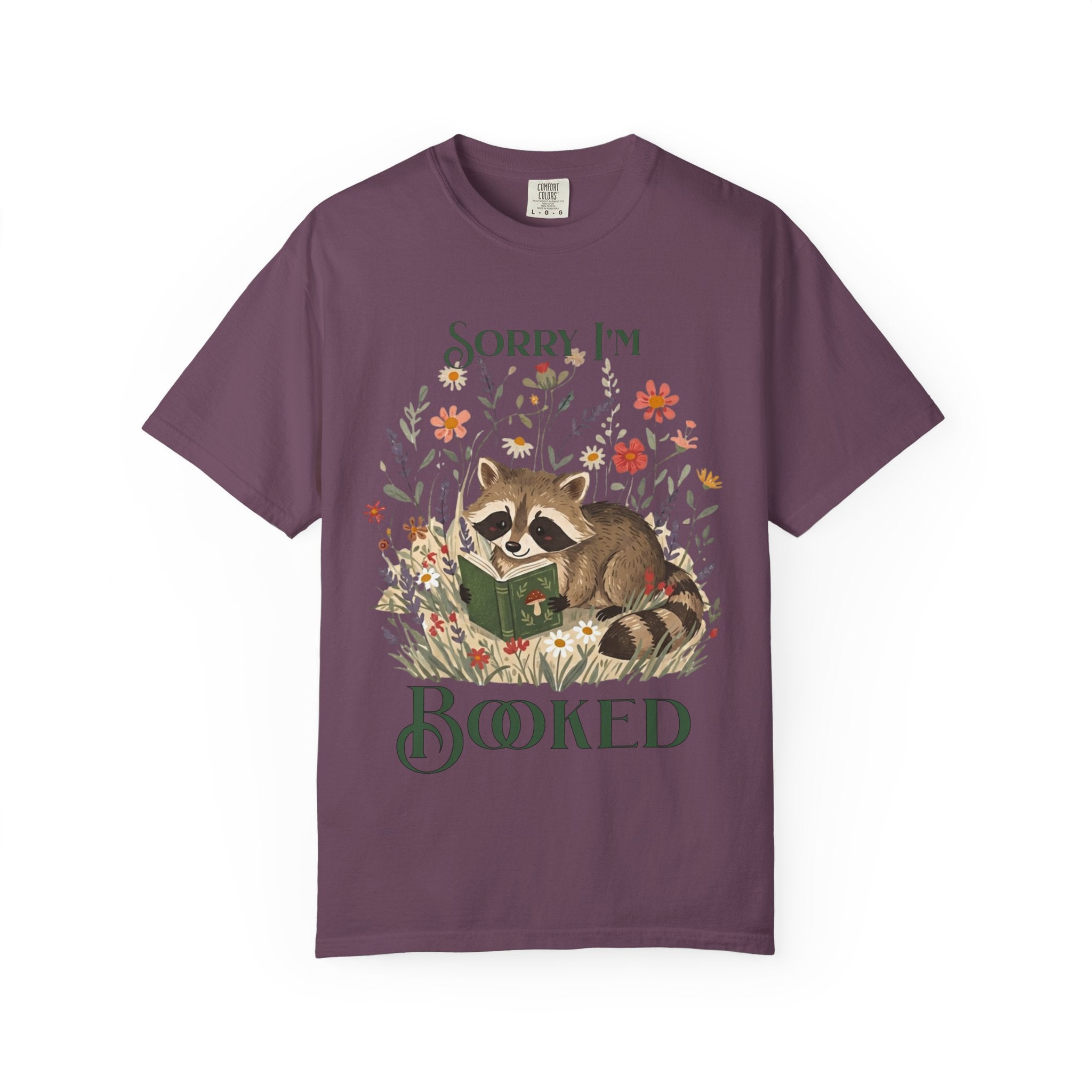 Sorry I'm Booked Racoon Reading T-shirt | Cute Book Lover Tee