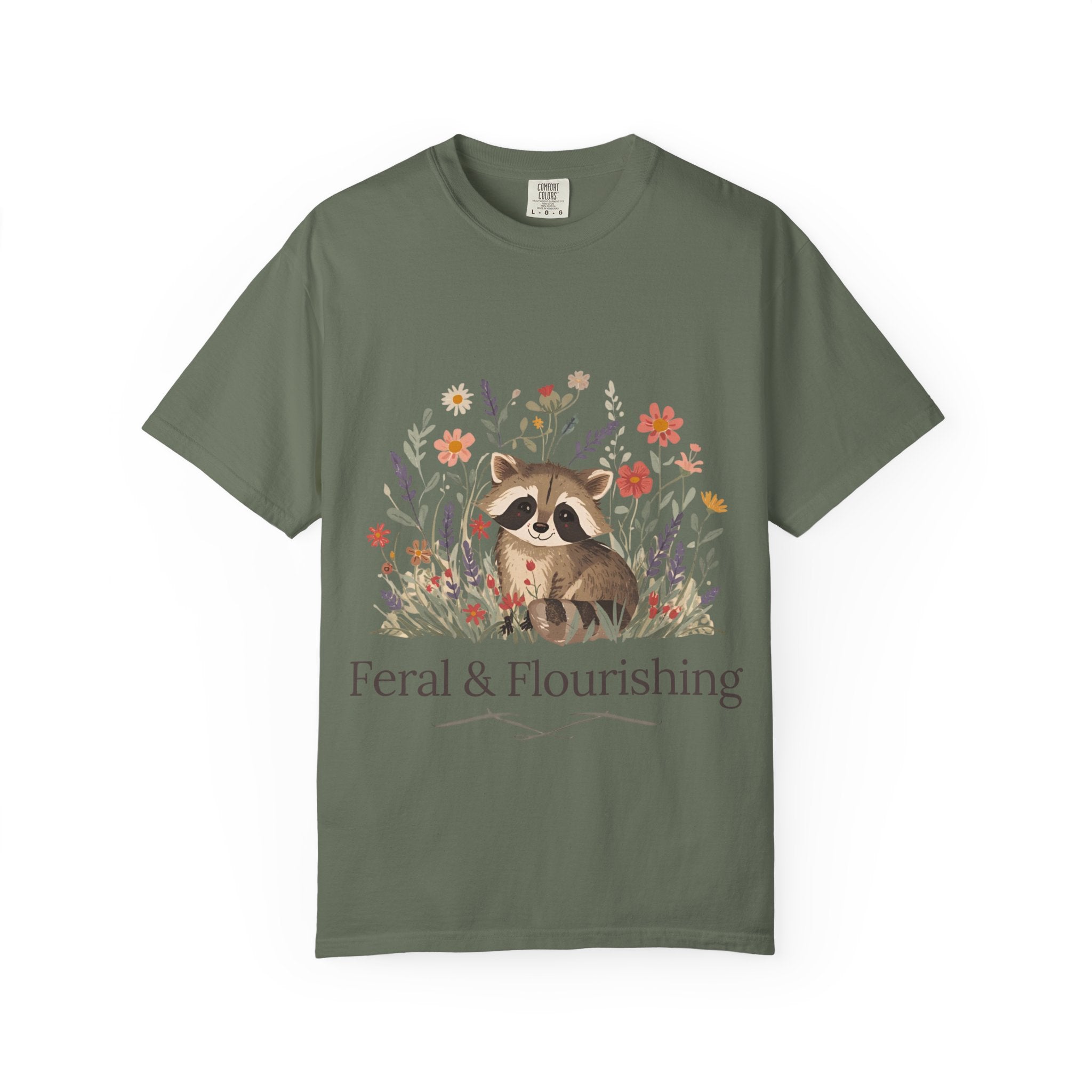 Feral & Flourishing Raccoon T-Shirt | Floral Woodland Animal Tee
