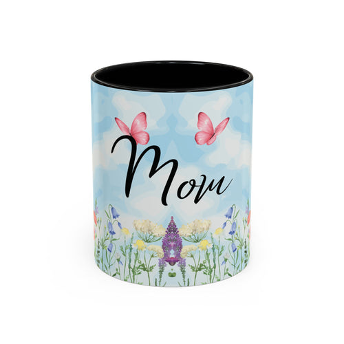 Butterfly and wildflower meadow Mom Mug | Accent Coffee Mug | Gift for Mom | Mothersday Gift