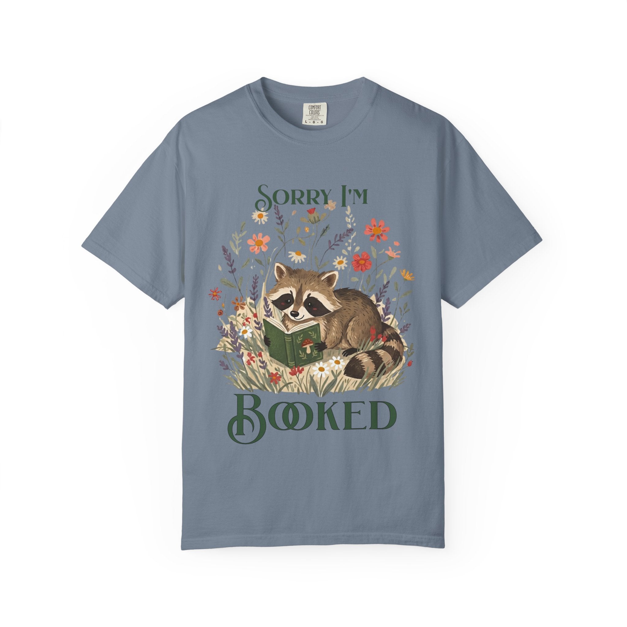Sorry I'm Booked Racoon Reading T-shirt | Cute Book Lover Tee