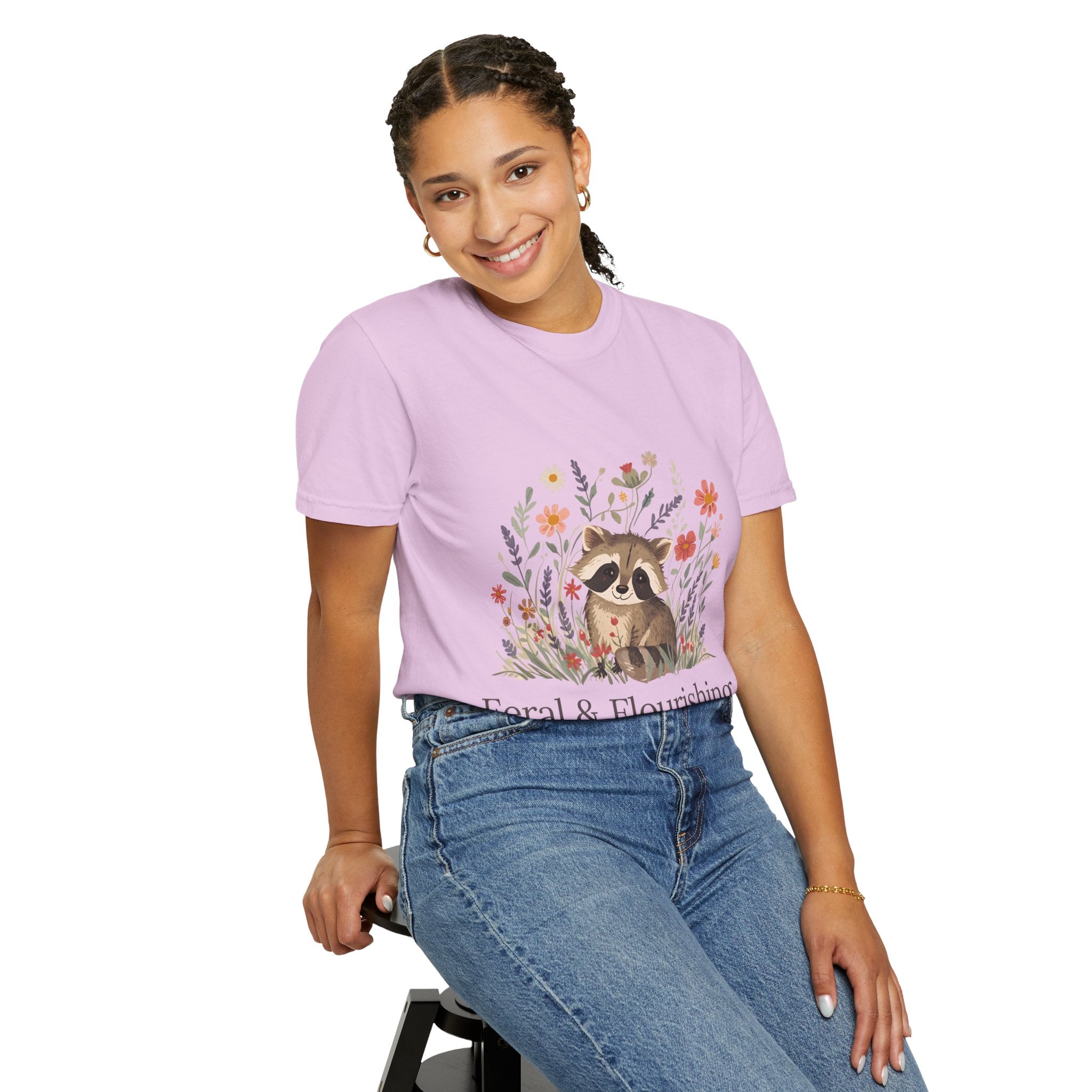 Feral & Flourishing Raccoon T-Shirt | Floral Woodland Animal Tee