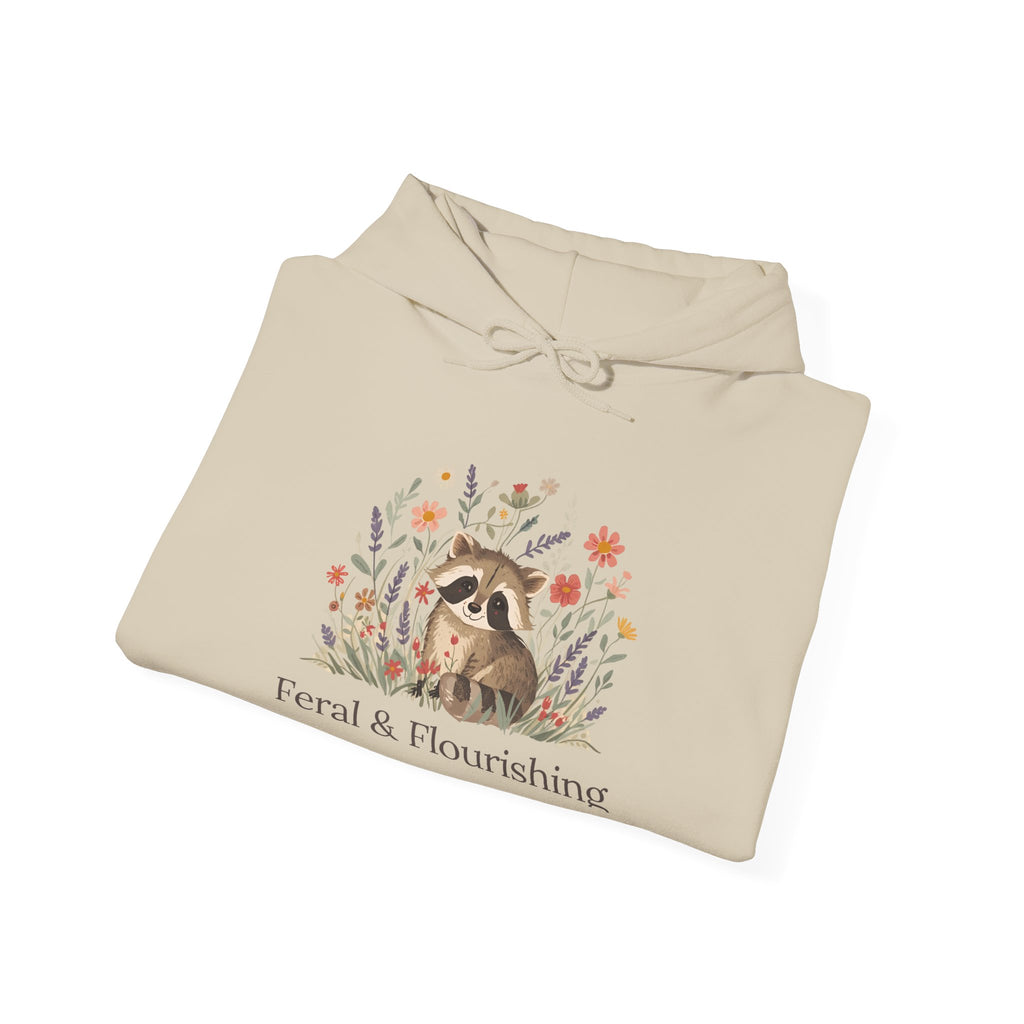 Raccoon Floral "Feral & Flourishing" Hoodie