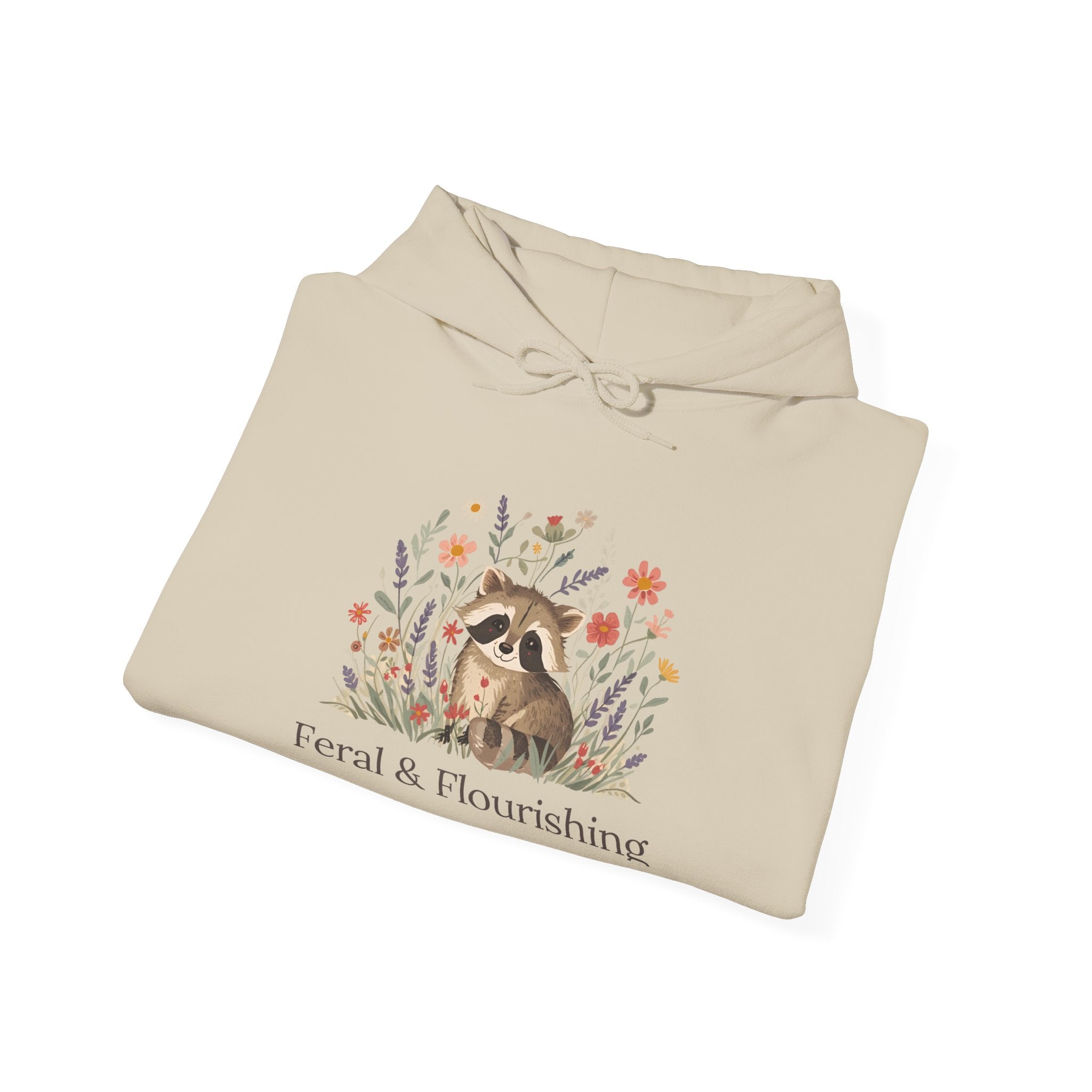 Raccoon Floral "Feral & Flourishing" Hoodie