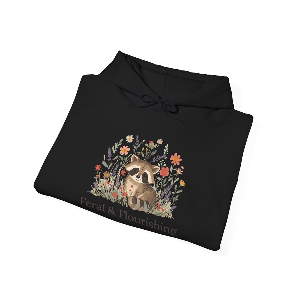 Raccoon Floral "Feral & Flourishing" Hoodie