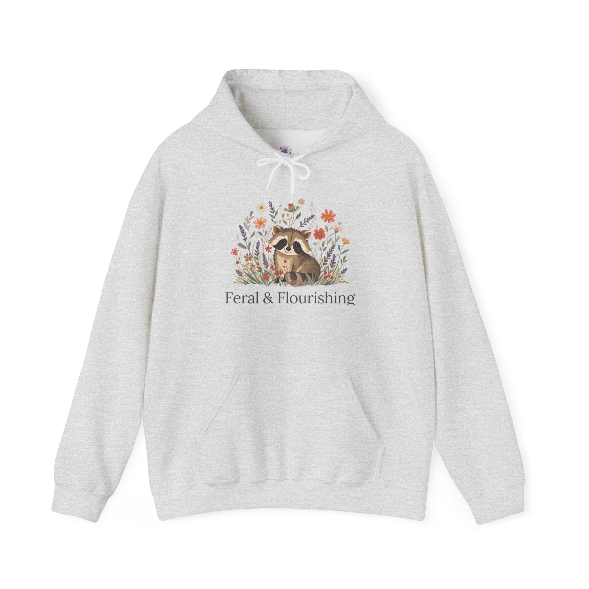 Raccoon Floral "Feral & Flourishing" Hoodie