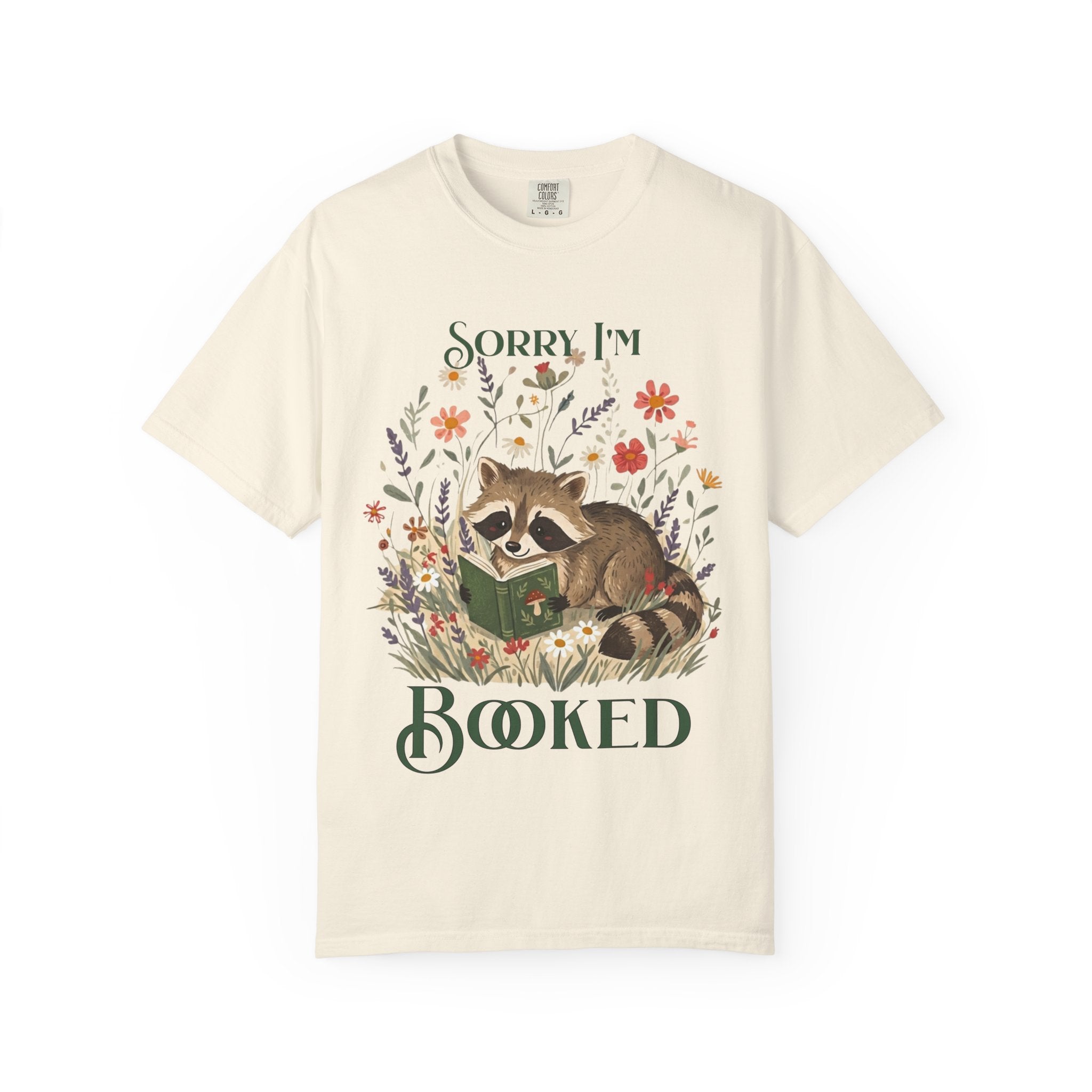 Sorry I'm Booked Racoon Reading T-shirt | Cute Book Lover Tee