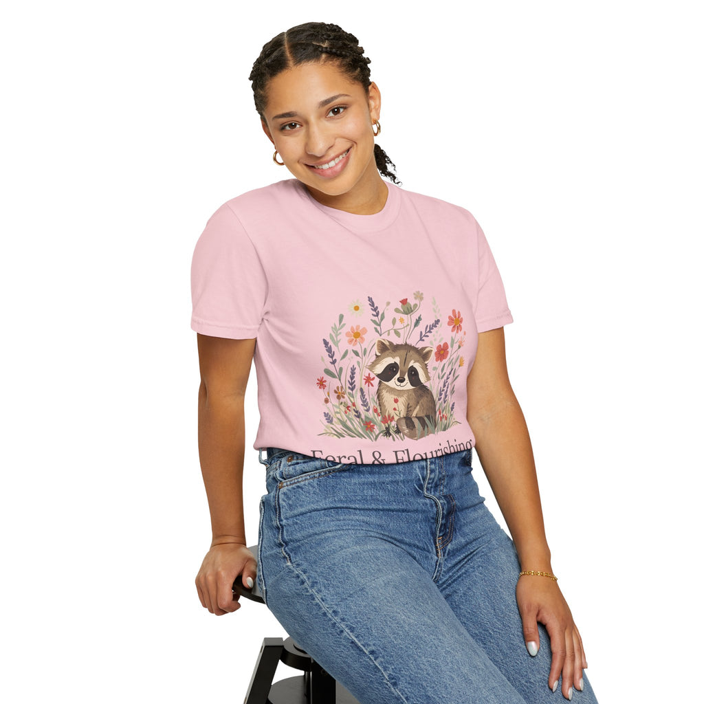Feral & Flourishing Raccoon T-Shirt | Floral Woodland Animal Tee