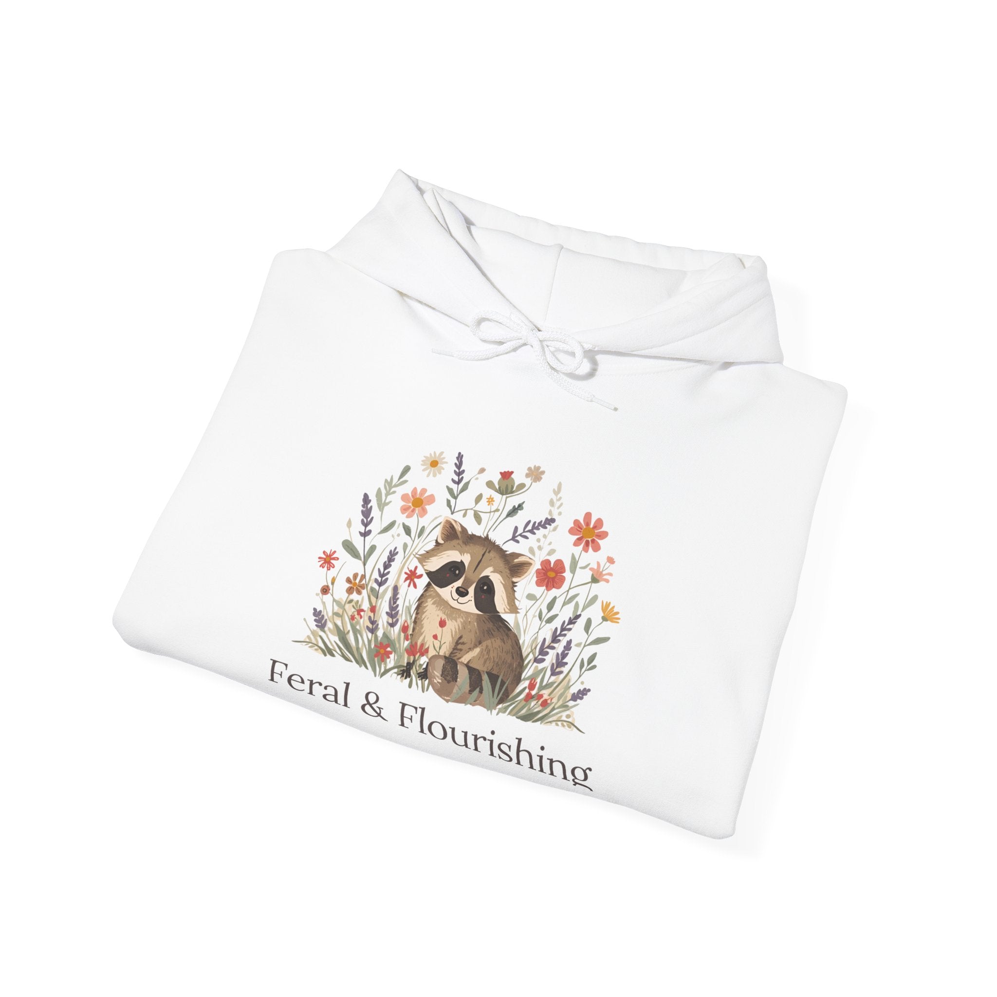 Raccoon Floral "Feral & Flourishing" Hoodie
