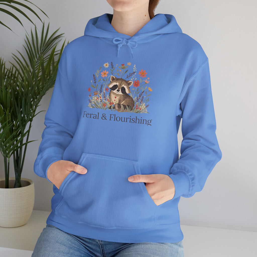 Raccoon Floral "Feral & Flourishing" Hoodie