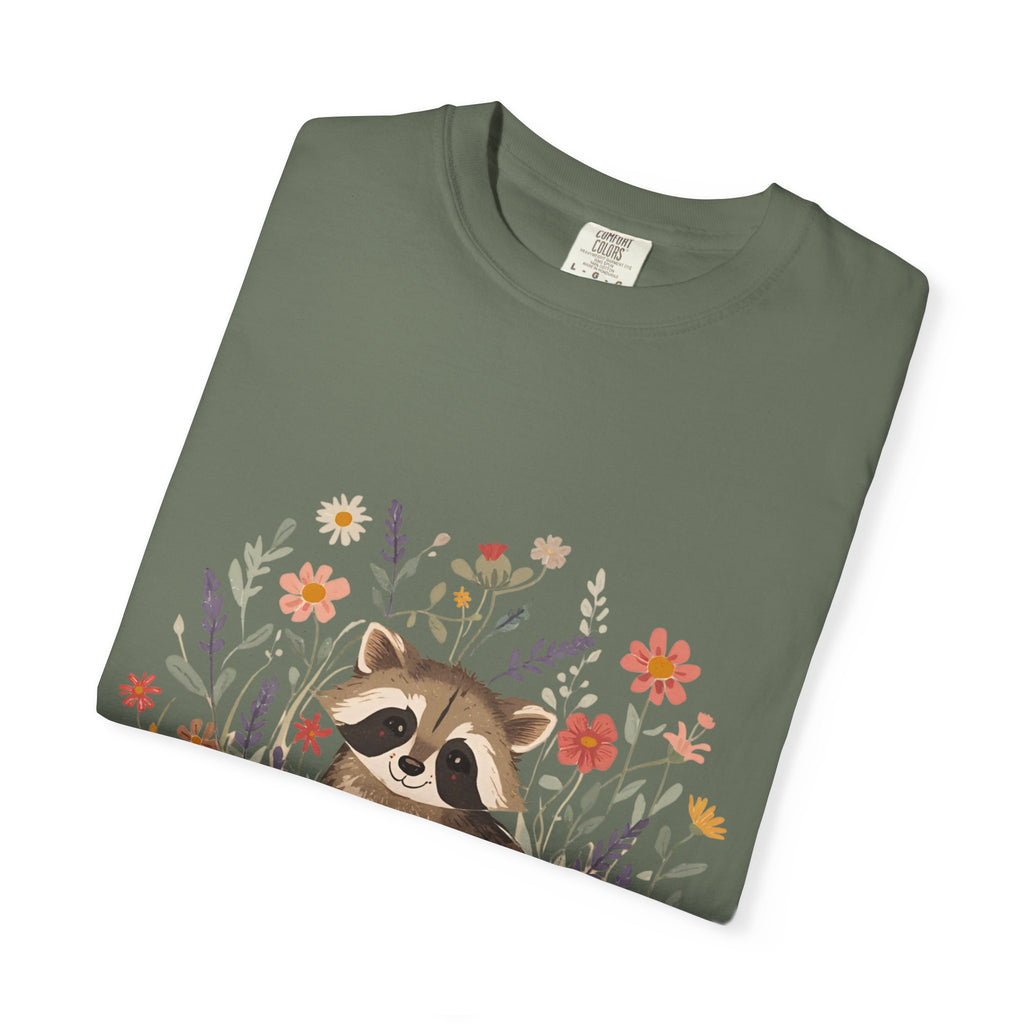 Feral & Flourishing Raccoon T-Shirt | Floral Woodland Animal Tee