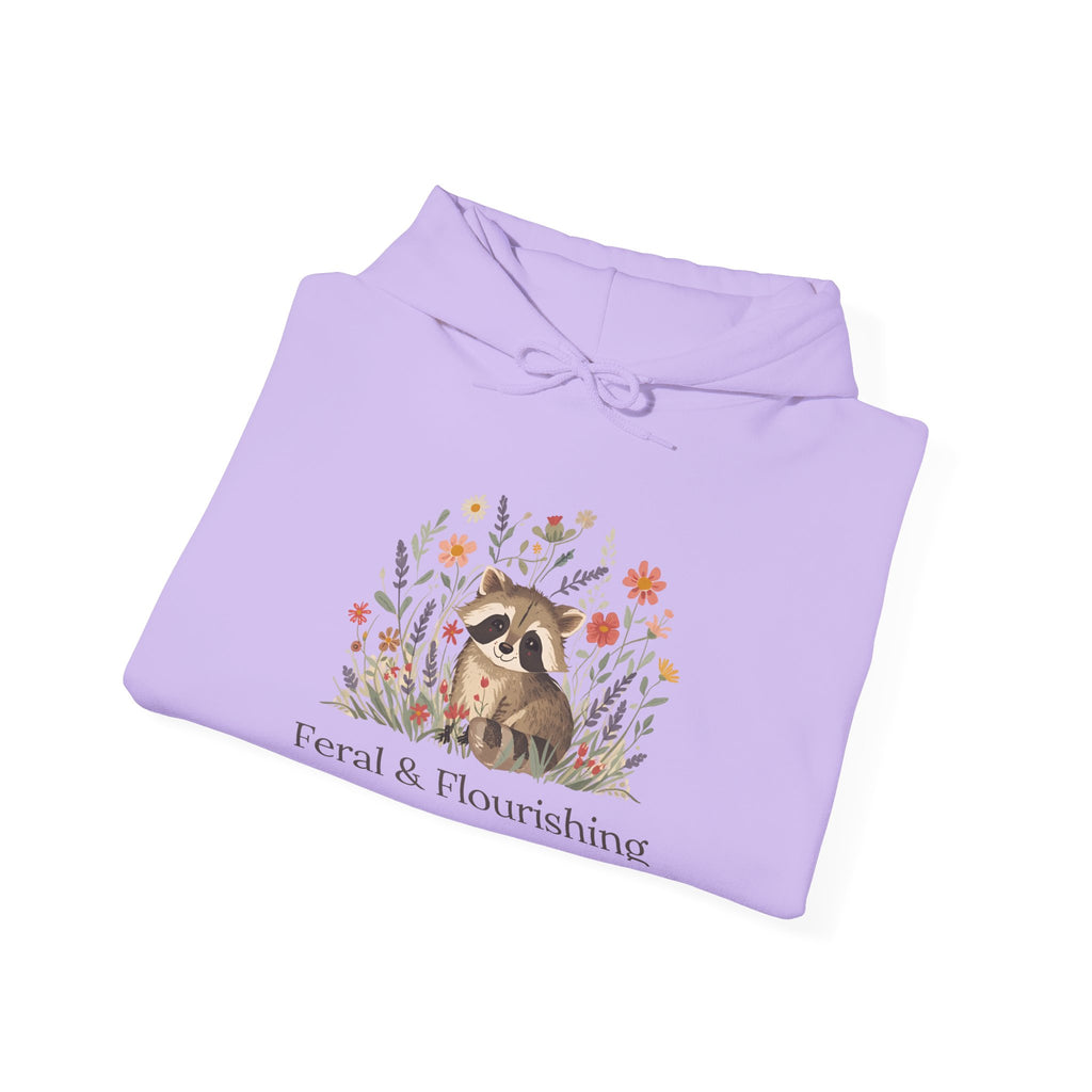 Raccoon Floral "Feral & Flourishing" Hoodie