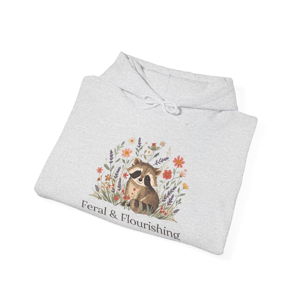 Raccoon Floral "Feral & Flourishing" Hoodie
