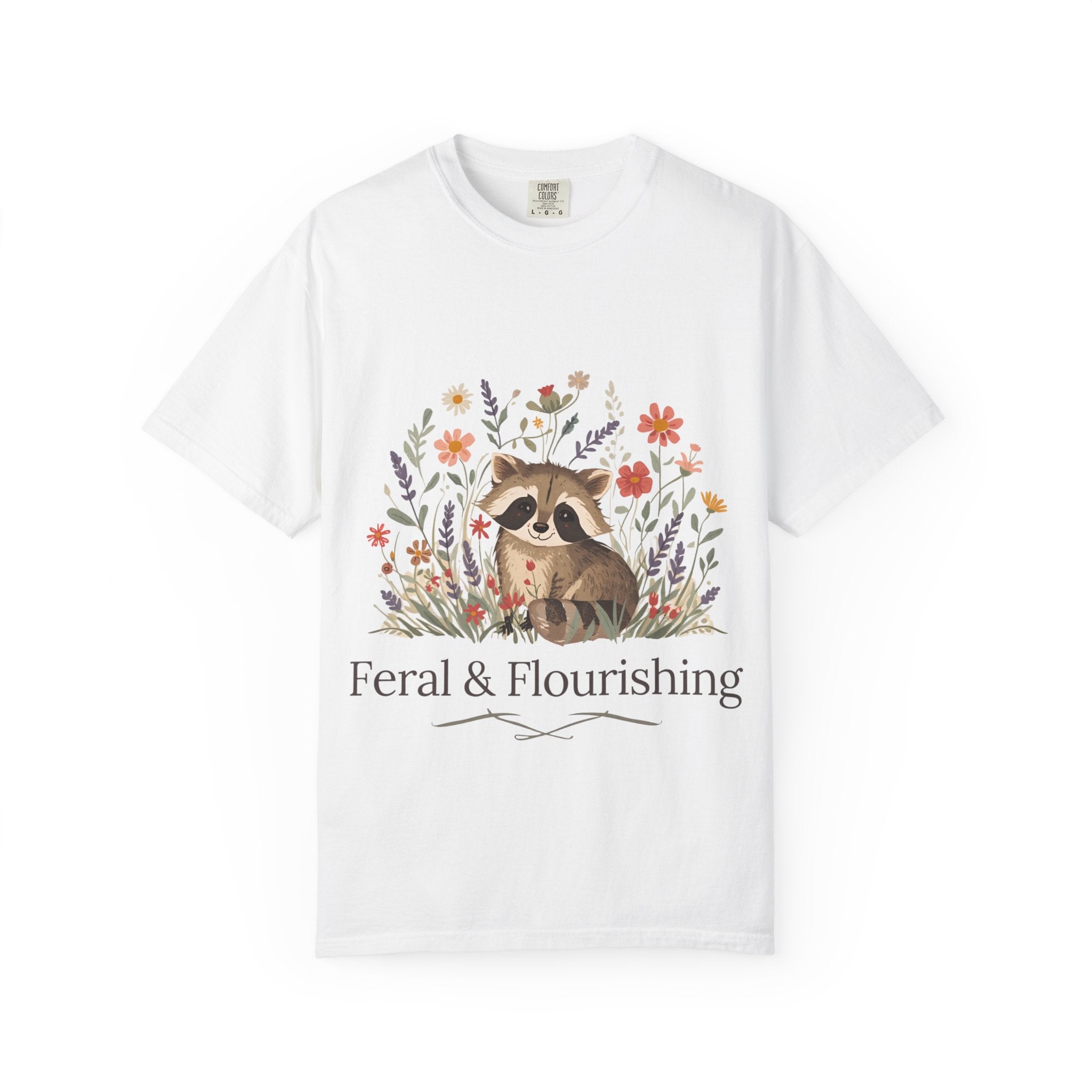 Feral & Flourishing Raccoon T-Shirt | Floral Woodland Animal Tee
