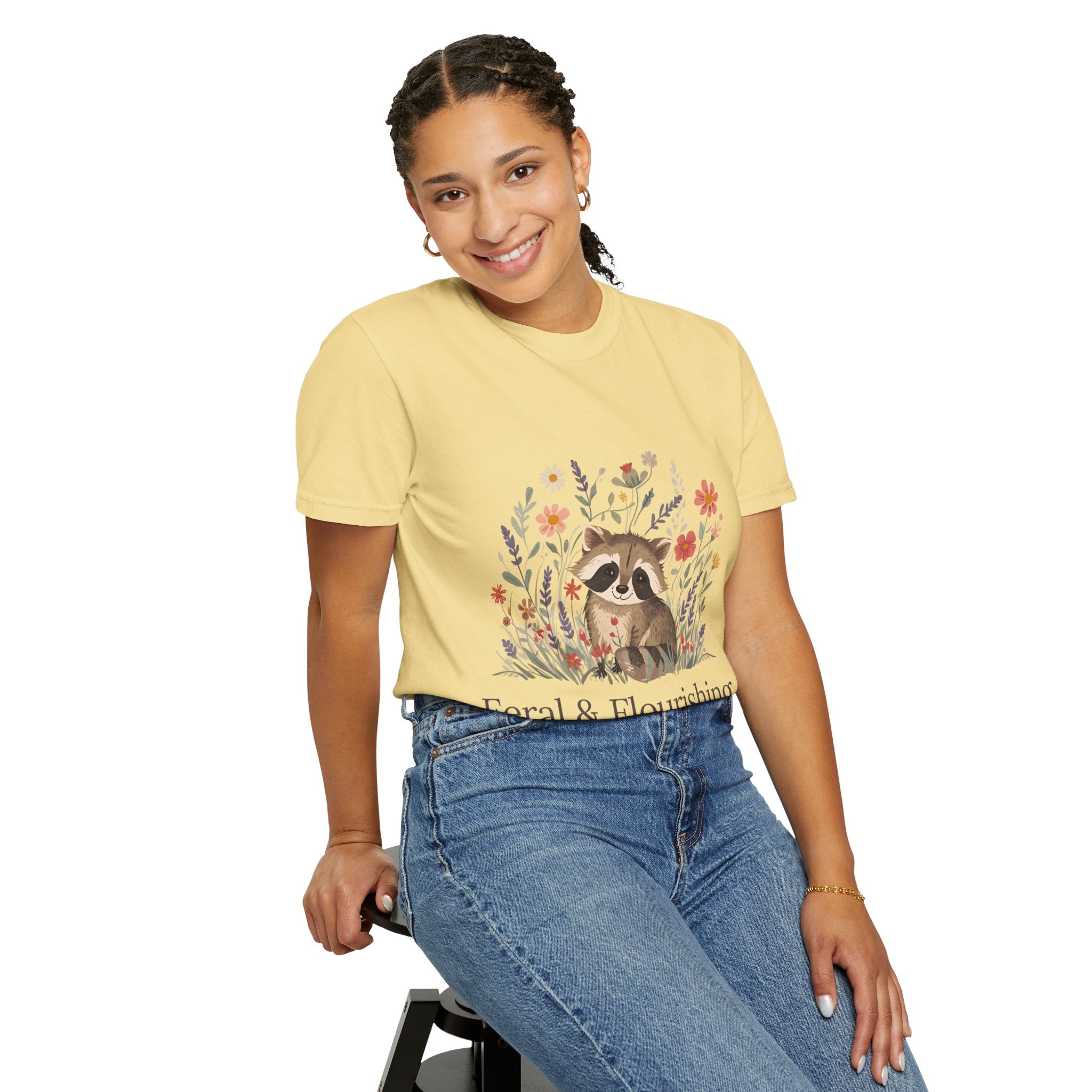 Feral & Flourishing Raccoon T-Shirt | Floral Woodland Animal Tee