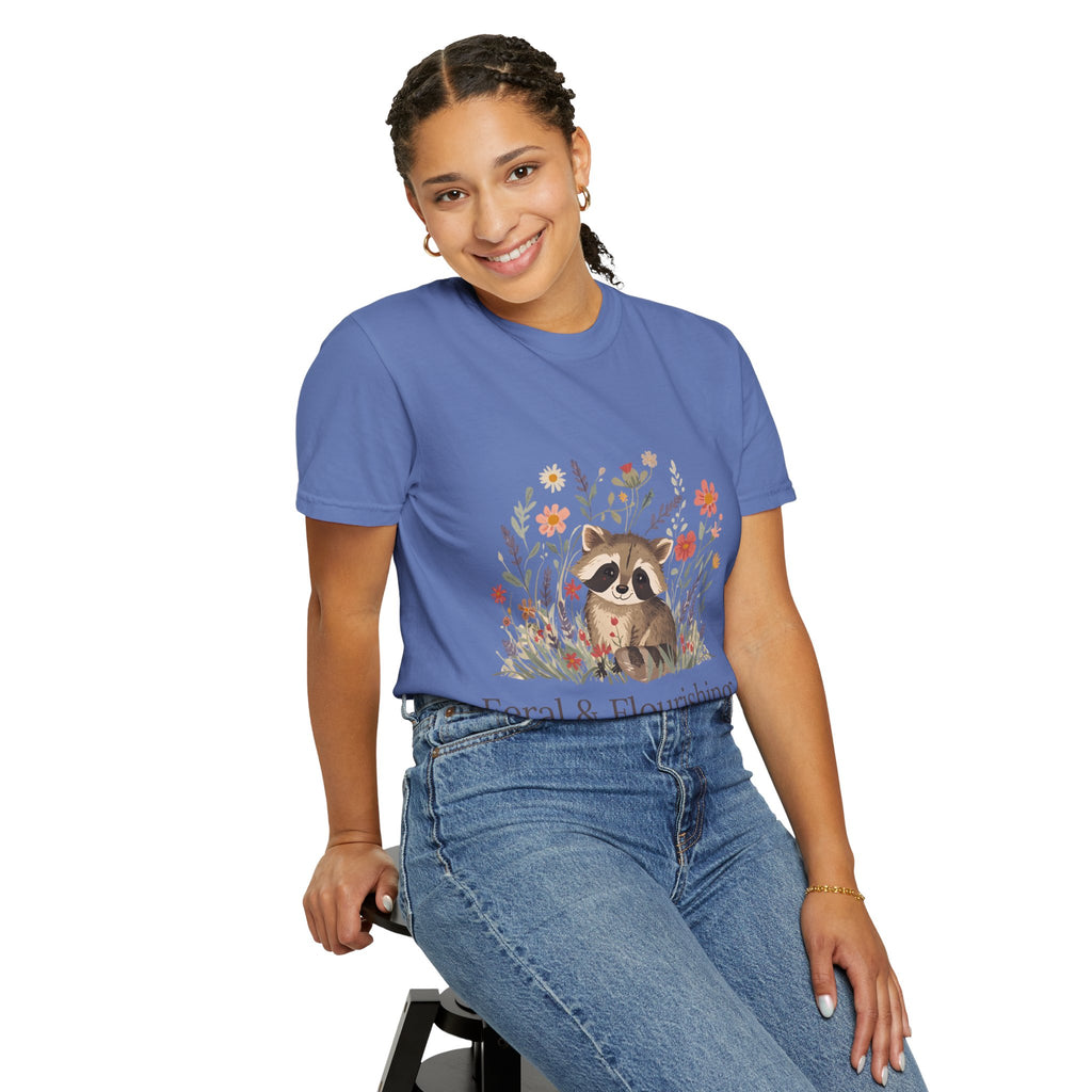 Feral & Flourishing Raccoon T-Shirt | Floral Woodland Animal Tee