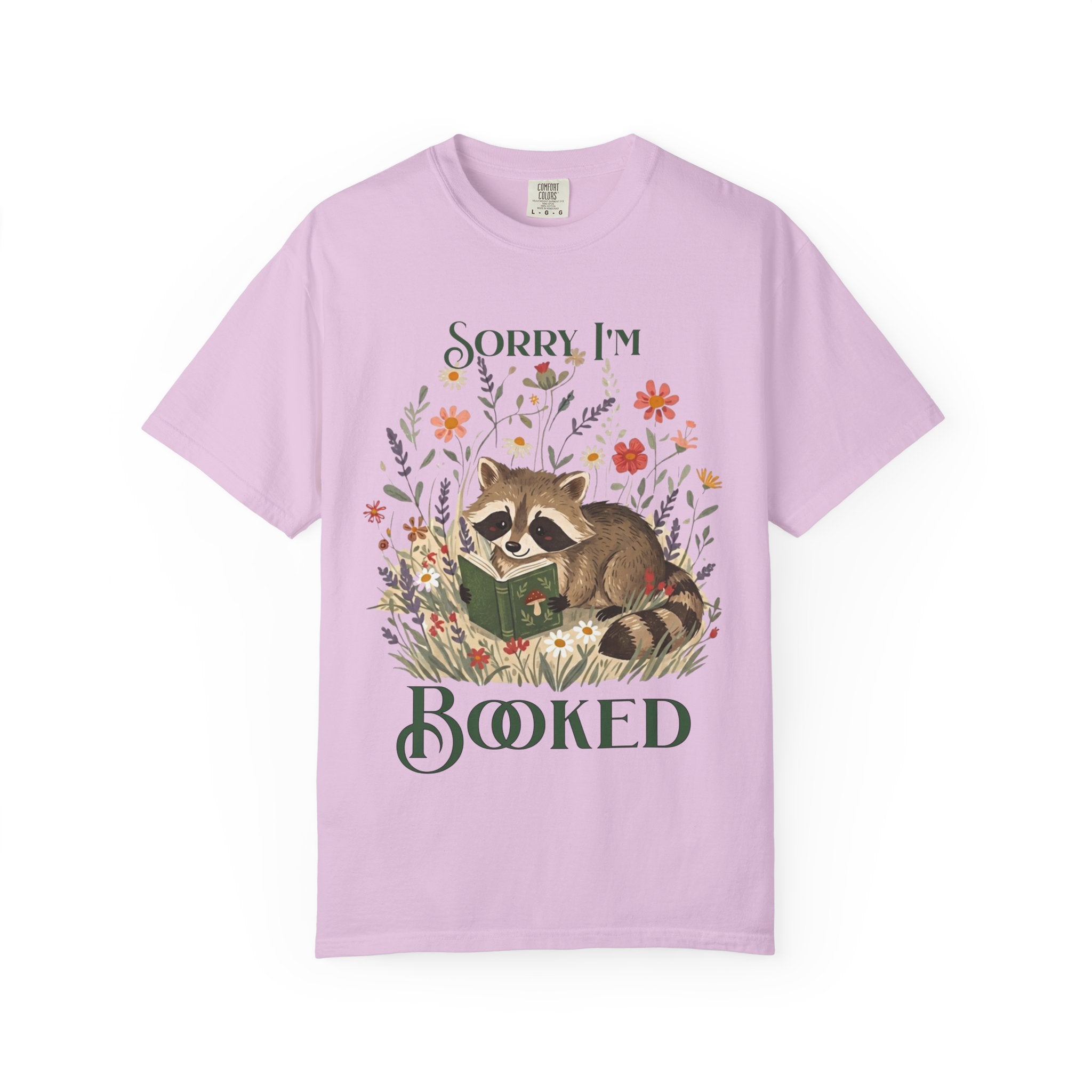 Sorry I'm Booked Racoon Reading T-shirt | Cute Book Lover Tee