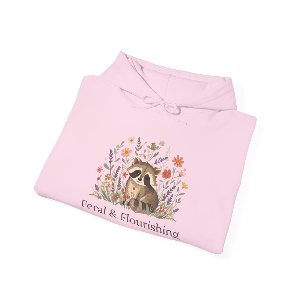 Raccoon Floral "Feral & Flourishing" Hoodie