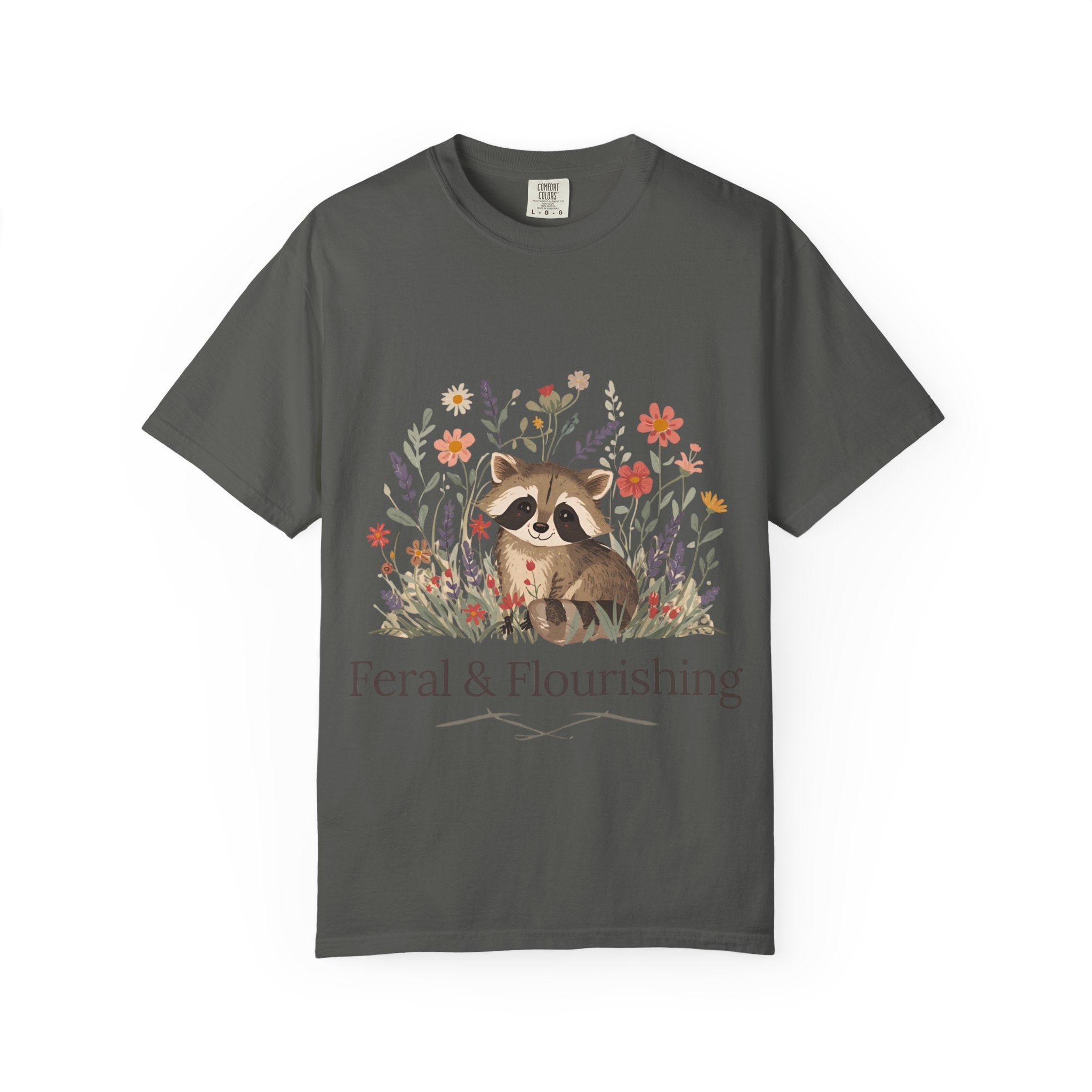 Feral & Flourishing Raccoon T-Shirt | Floral Woodland Animal Tee